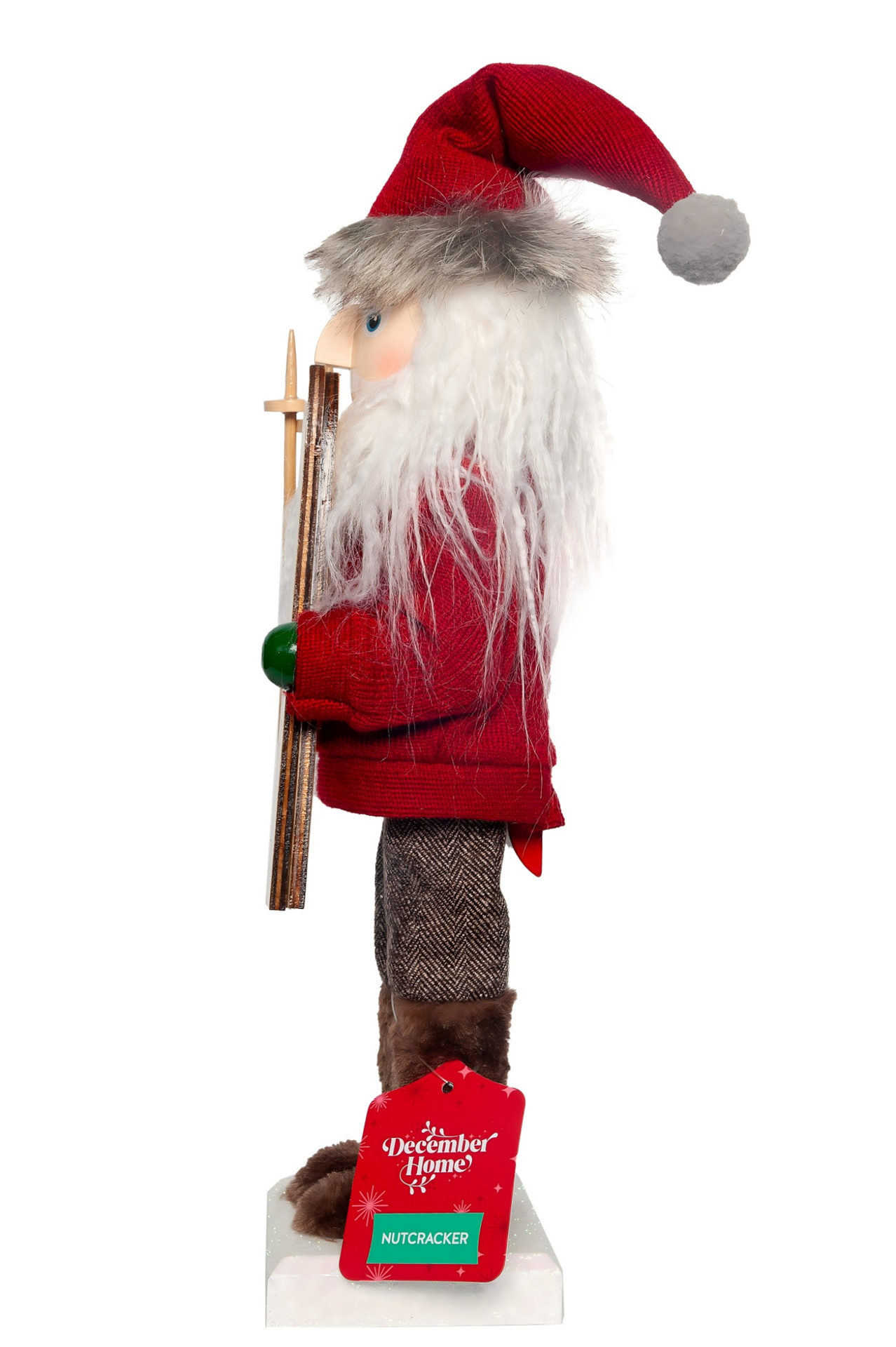 slide 3 of 4, December Home DH Nutcracker Ski Santa 14IN, 14 in