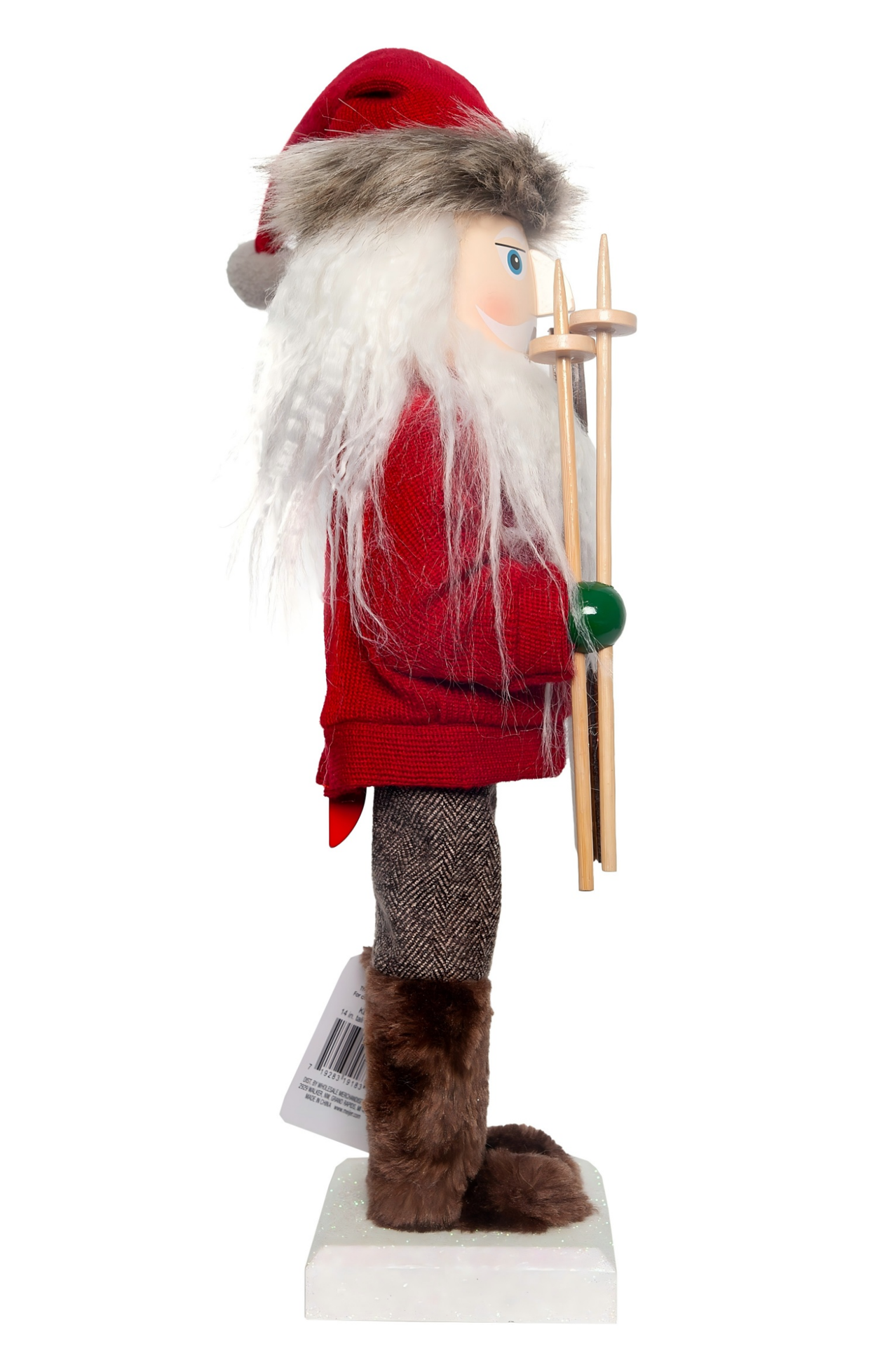 slide 4 of 4, December Home DH Nutcracker Ski Santa 14IN, 14 in