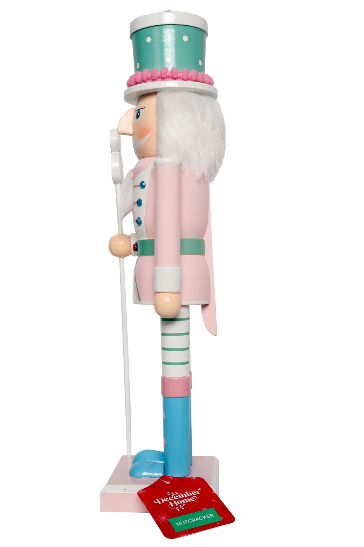 slide 3 of 4, December Home DH Nutcracker Pink Candy Cane 14IN, 14 in