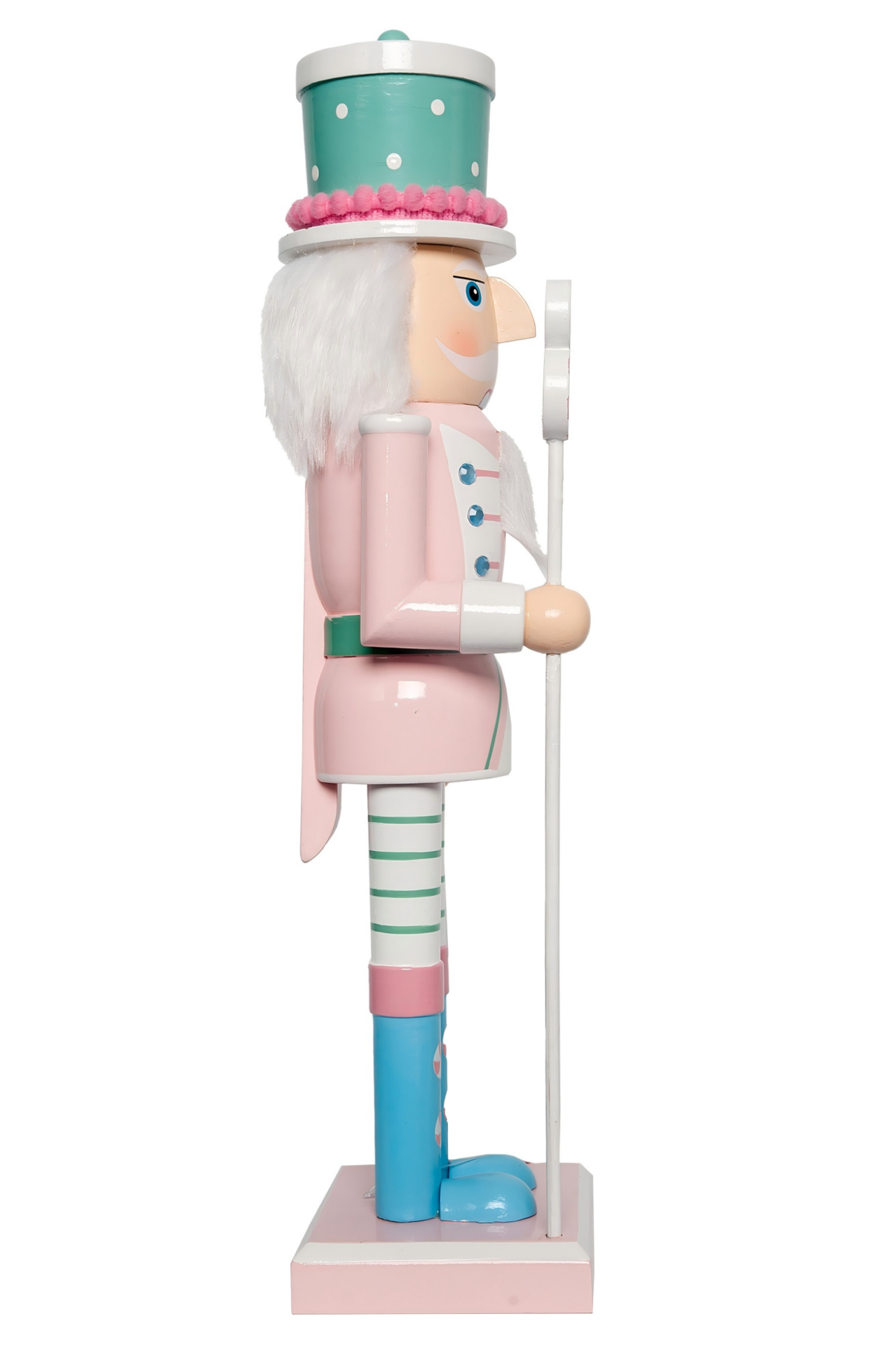 slide 4 of 4, December Home DH Nutcracker Pink Candy Cane 14IN, 14 in