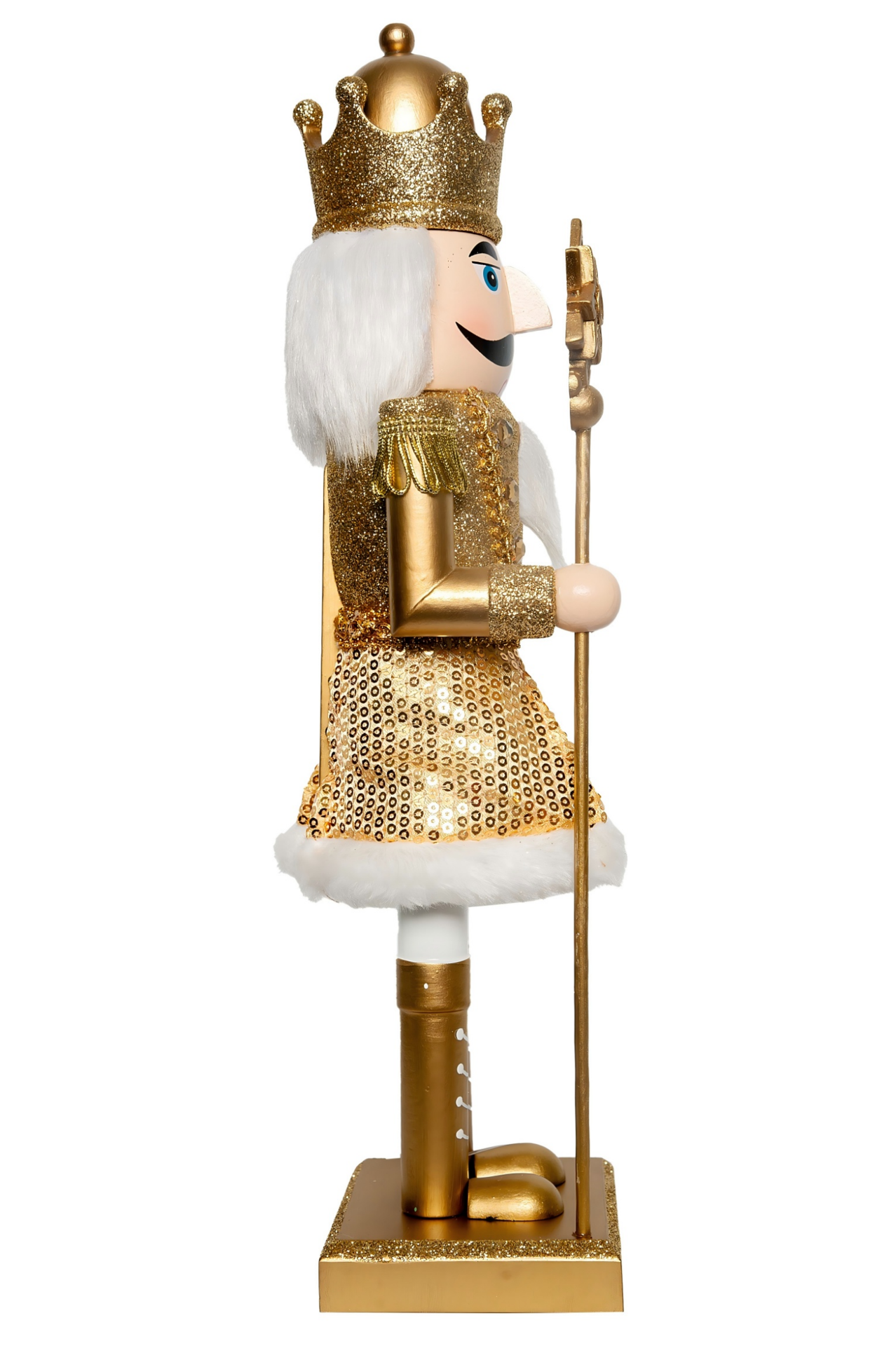 slide 4 of 4, December Home DH Nutcracker Gold King 14IN, 14 in