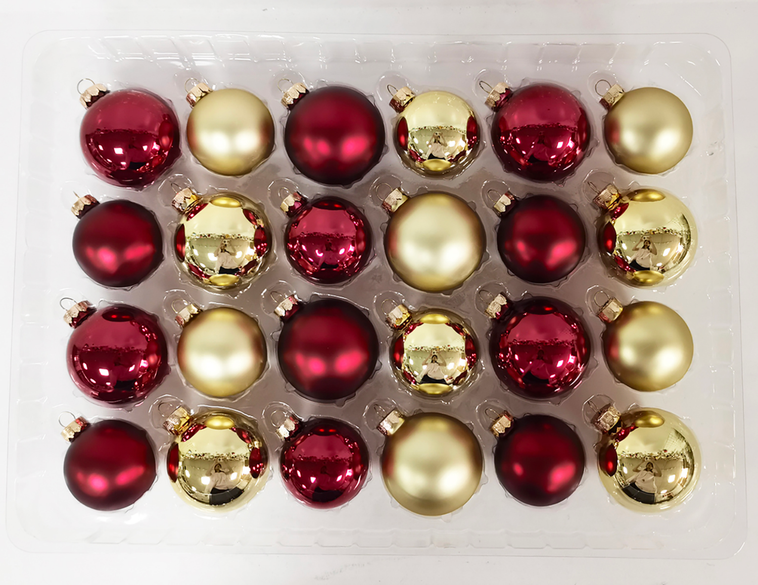 slide 2 of 3, December Home Glass Ornaments Red and Gold, 24 ct, 24 ct