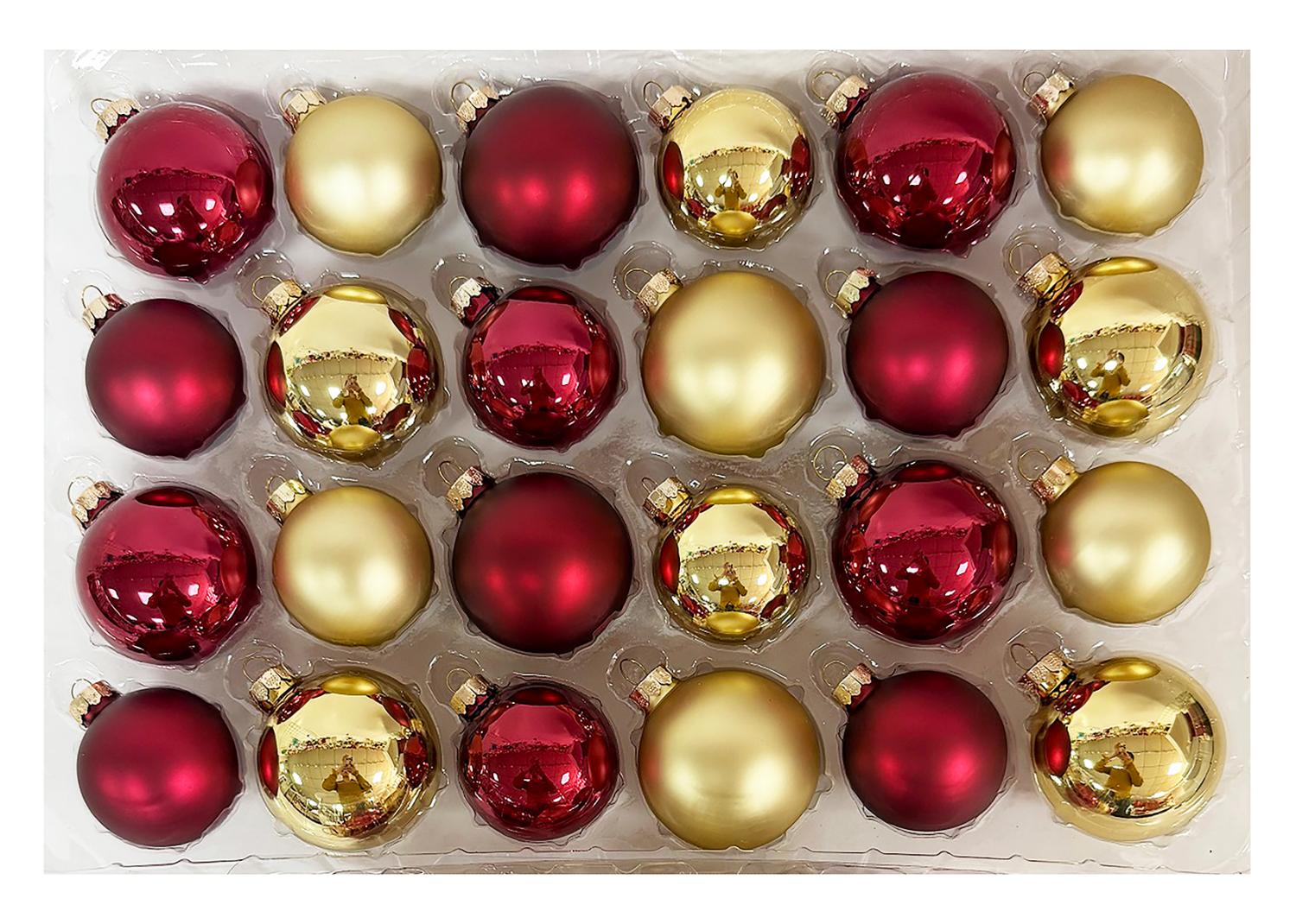 slide 1 of 3, December Home Glass Ornaments Red and Gold, 24 ct, 24 ct