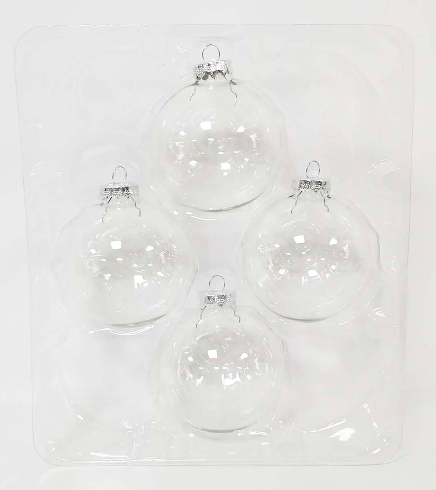 slide 2 of 3, December Home Glass Ornaments Clear, 4 ct, 4 ct