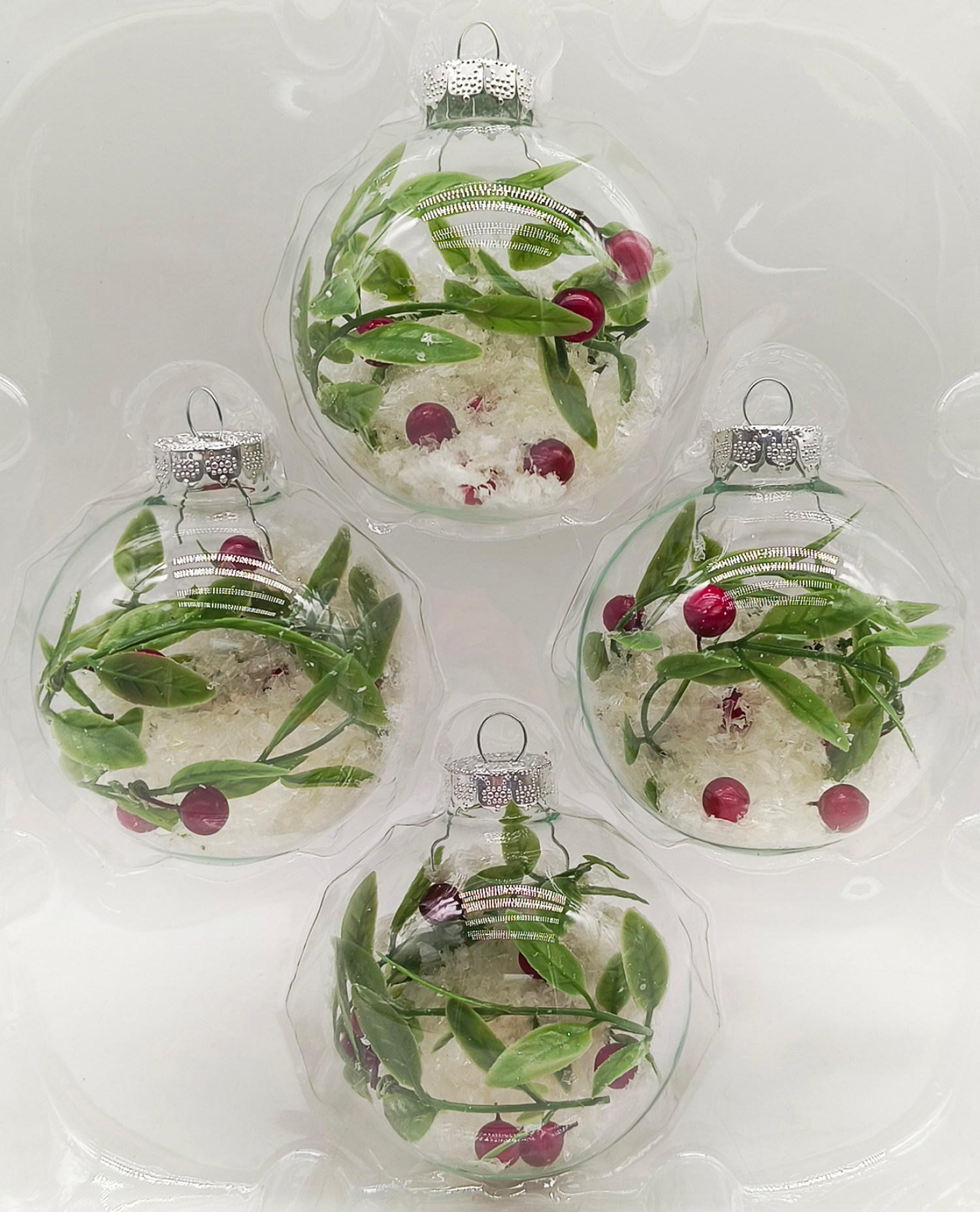 slide 1 of 3, December Home Glass Ornaments, Fill, 3 ct, 3 ct