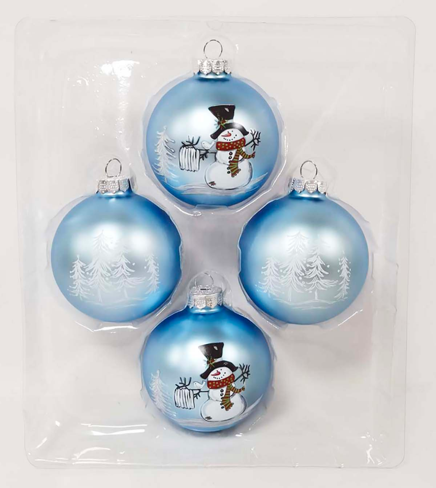 slide 2 of 3, December Home Glass Ornaments, Snowmen, 3 ct, 3 ct