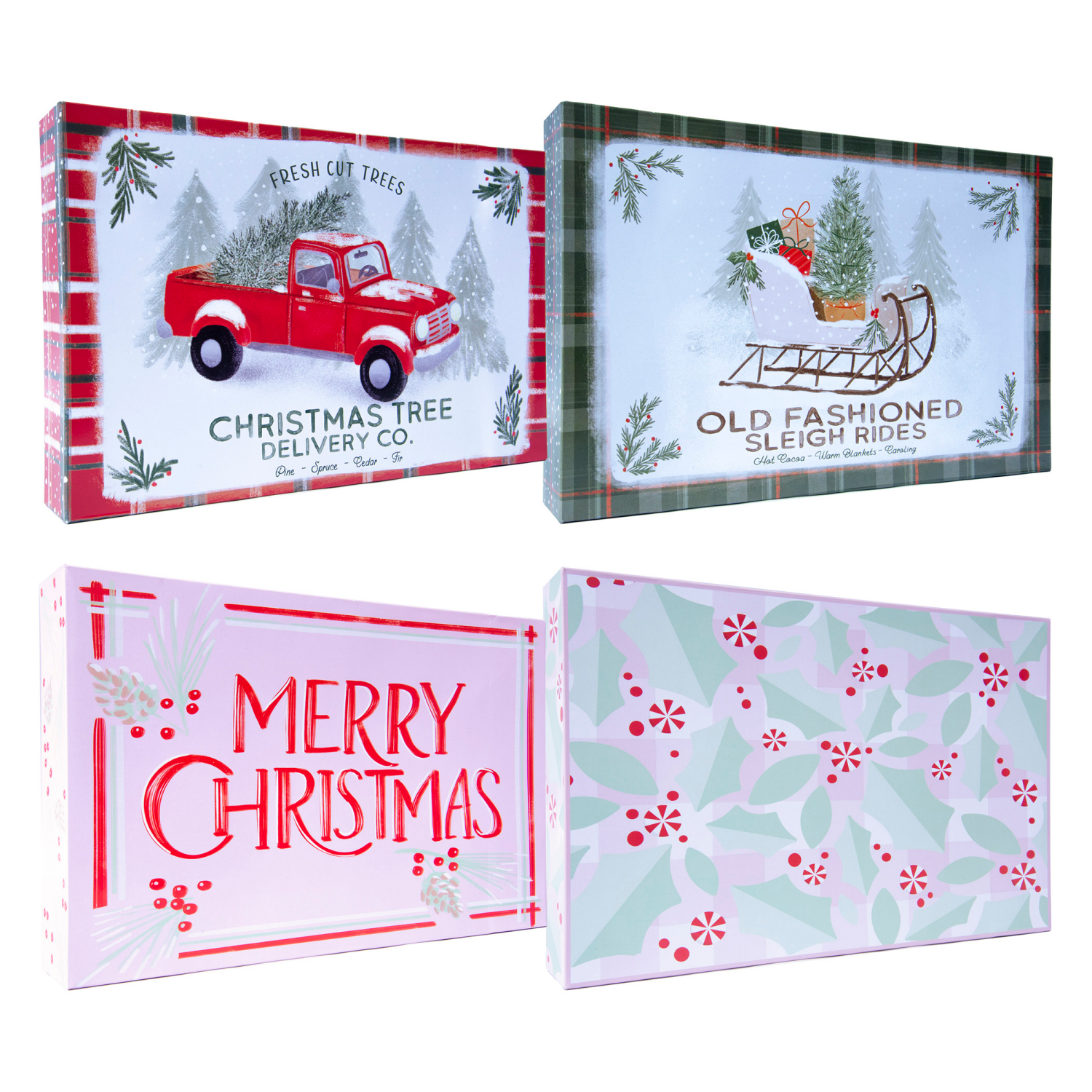 slide 2 of 3, December Home Folding Gift Boxes, 2 Pack Printed, Robe, 2 ct