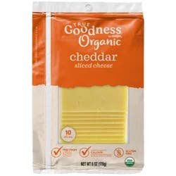 True Goodness Organic Sliced Cheddar Cheese, 6 Oz