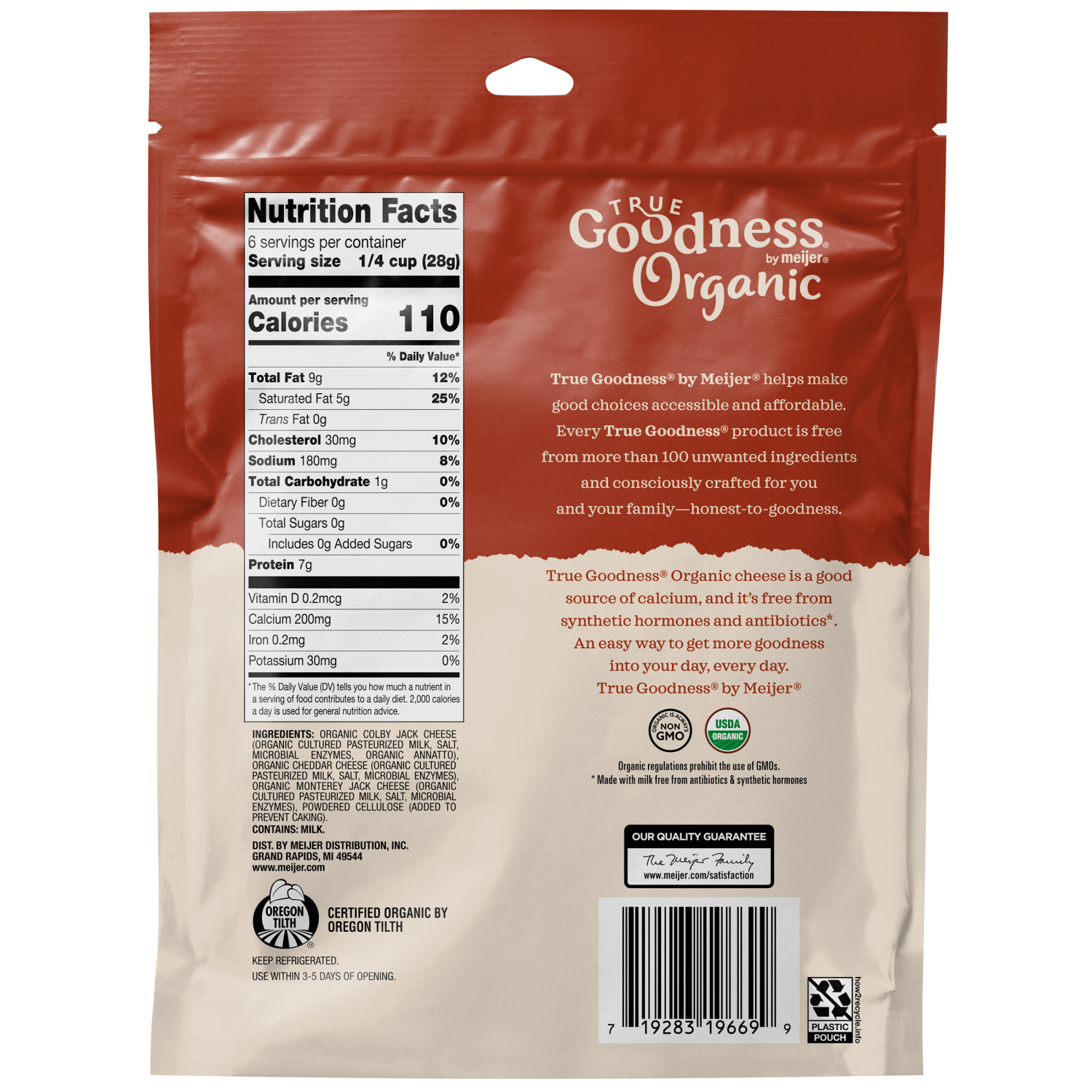 slide 2 of 2, True Goodness Organic Shredded Mexican Cheese, 6 oz