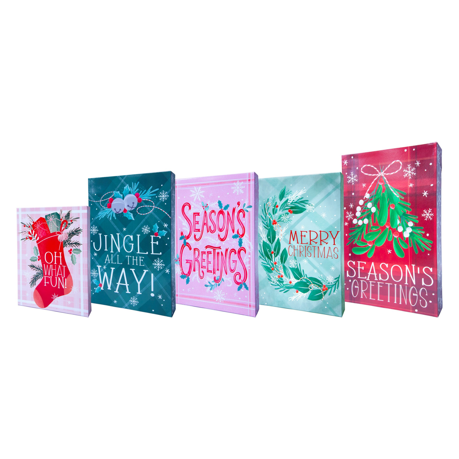 slide 1 of 3, December Home Folding Gift Boxes, 10 Pack Value Contemporary Designs, 10 ct