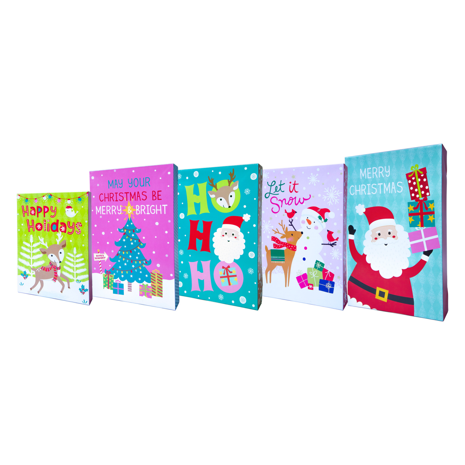 slide 3 of 3, December Home Folding Gift Boxes, 10 Pack Value Graphic Designs, 10 ct