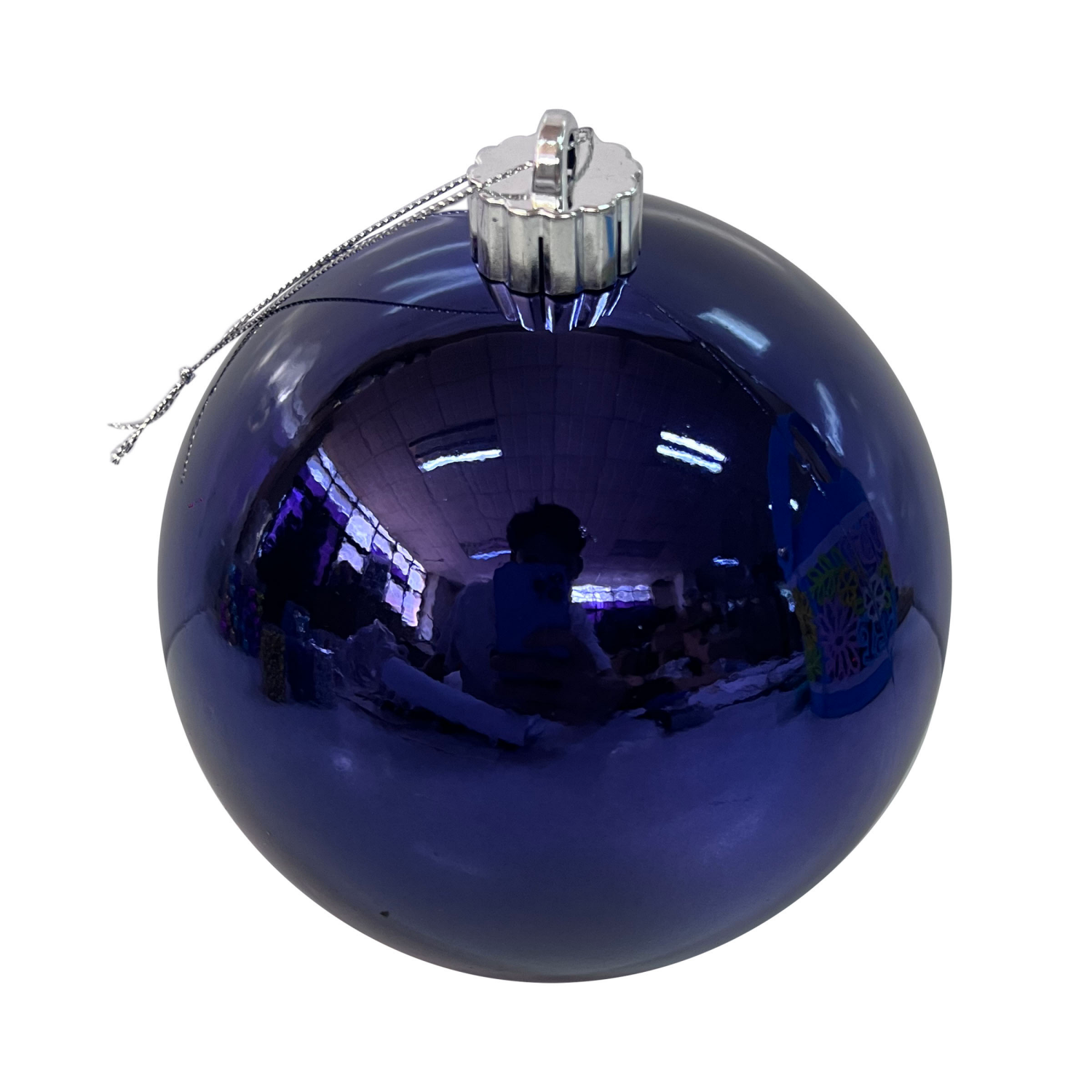 slide 1 of 1, December Home Ornament Large Ball, Navy, 5.5IN, 150 mm