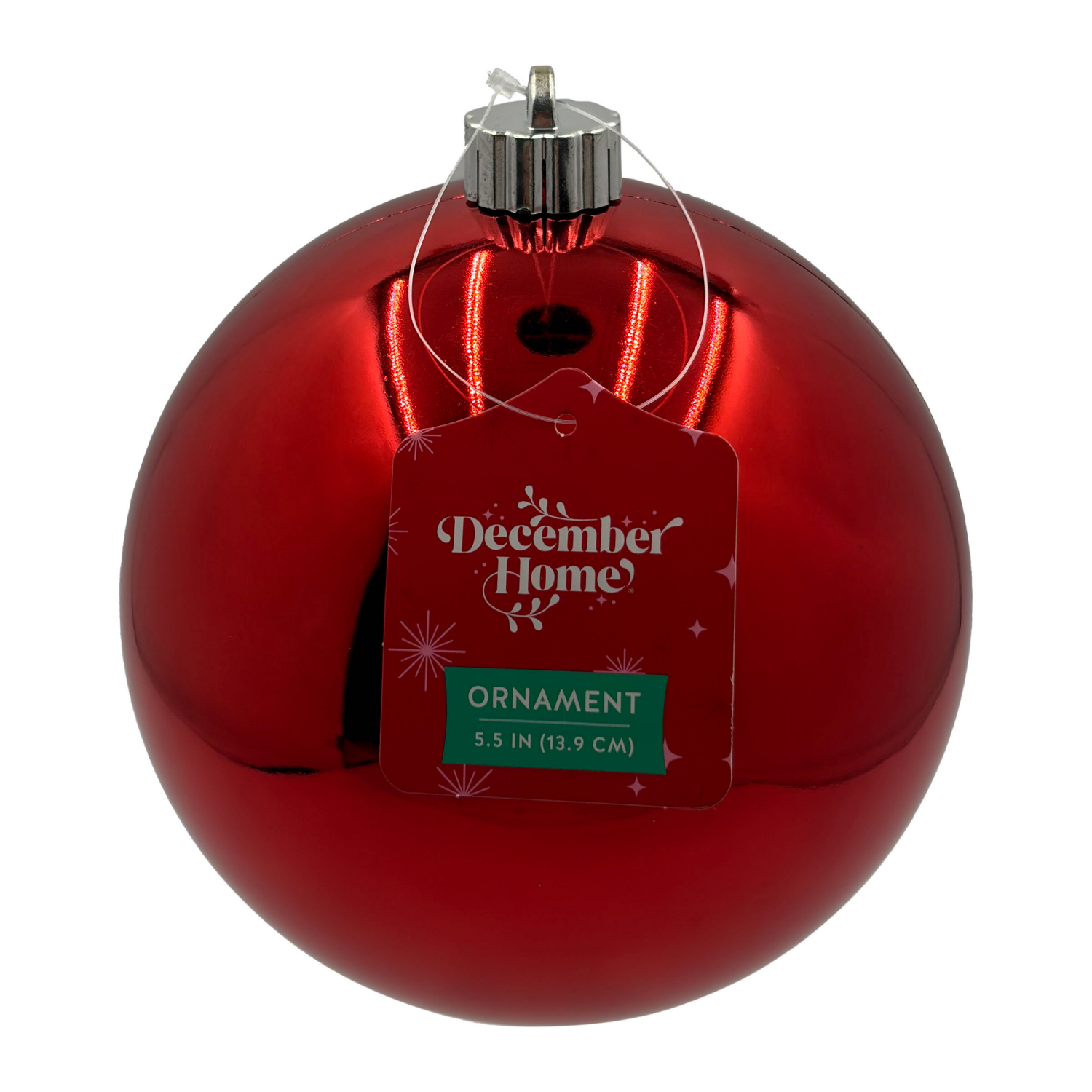 slide 1 of 1, December Home Ornament Large Ball, Red, 5.5IN, 150 mm