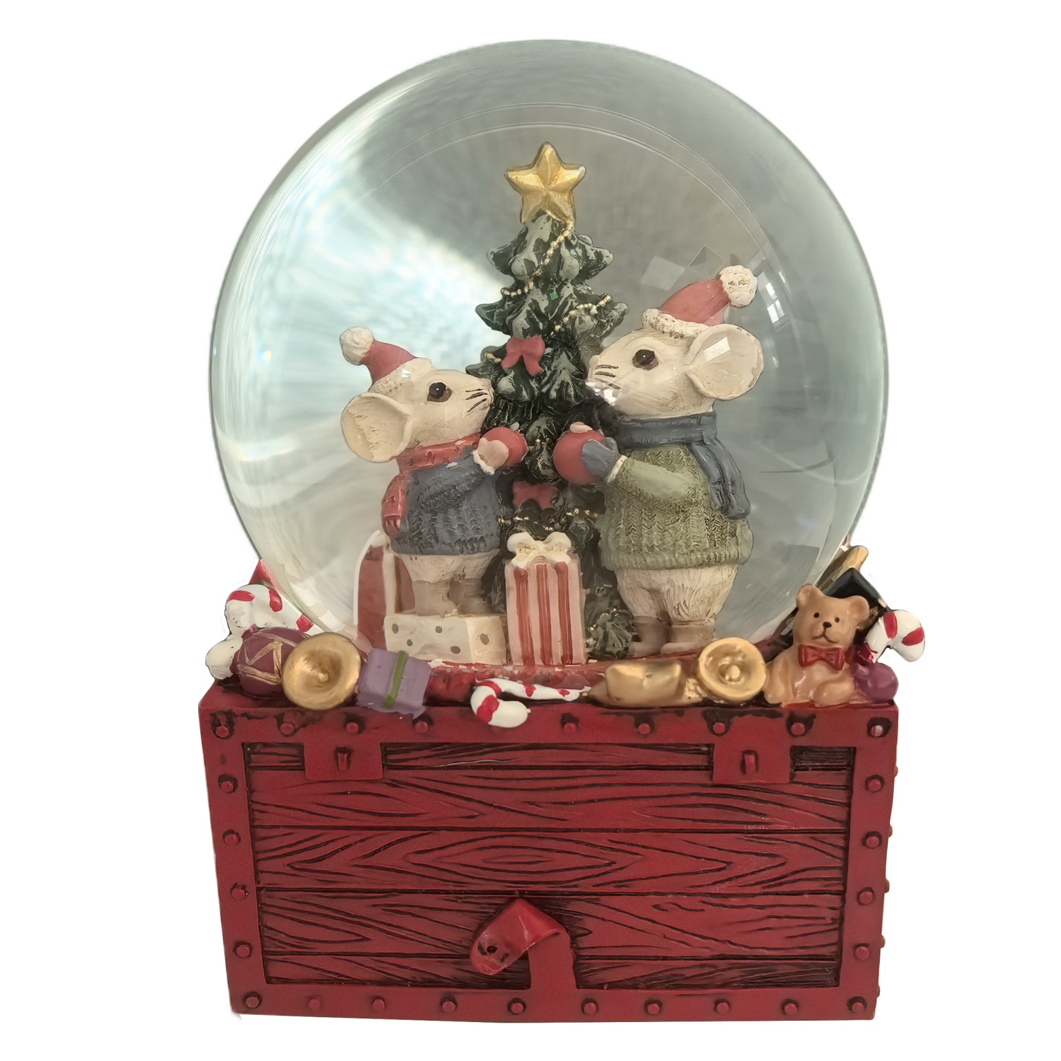 slide 1 of 2, December Home Mouse Musical Water Globe Décor 100mm, 100 mm