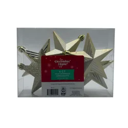 December Home Star Ornaments, Champagne, 100mm, 6ct