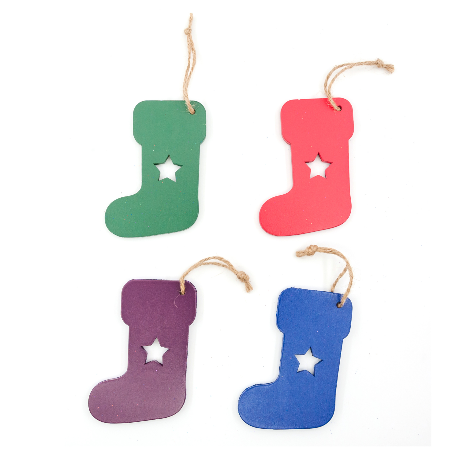 slide 2 of 6, December Home Stocking Holiday Wood Ornament With Glitter, 8 ct, 8 ct