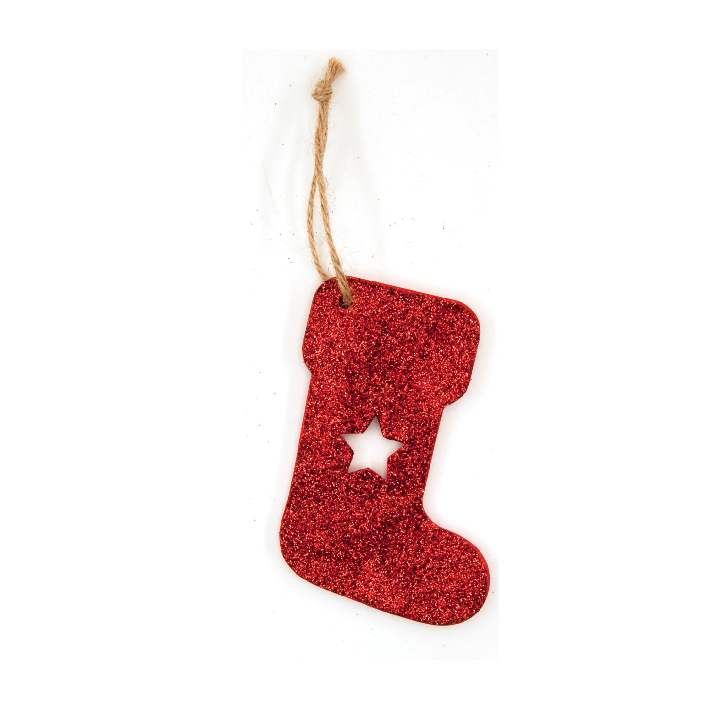 slide 6 of 6, December Home Stocking Holiday Wood Ornament With Glitter, 8 ct, 8 ct