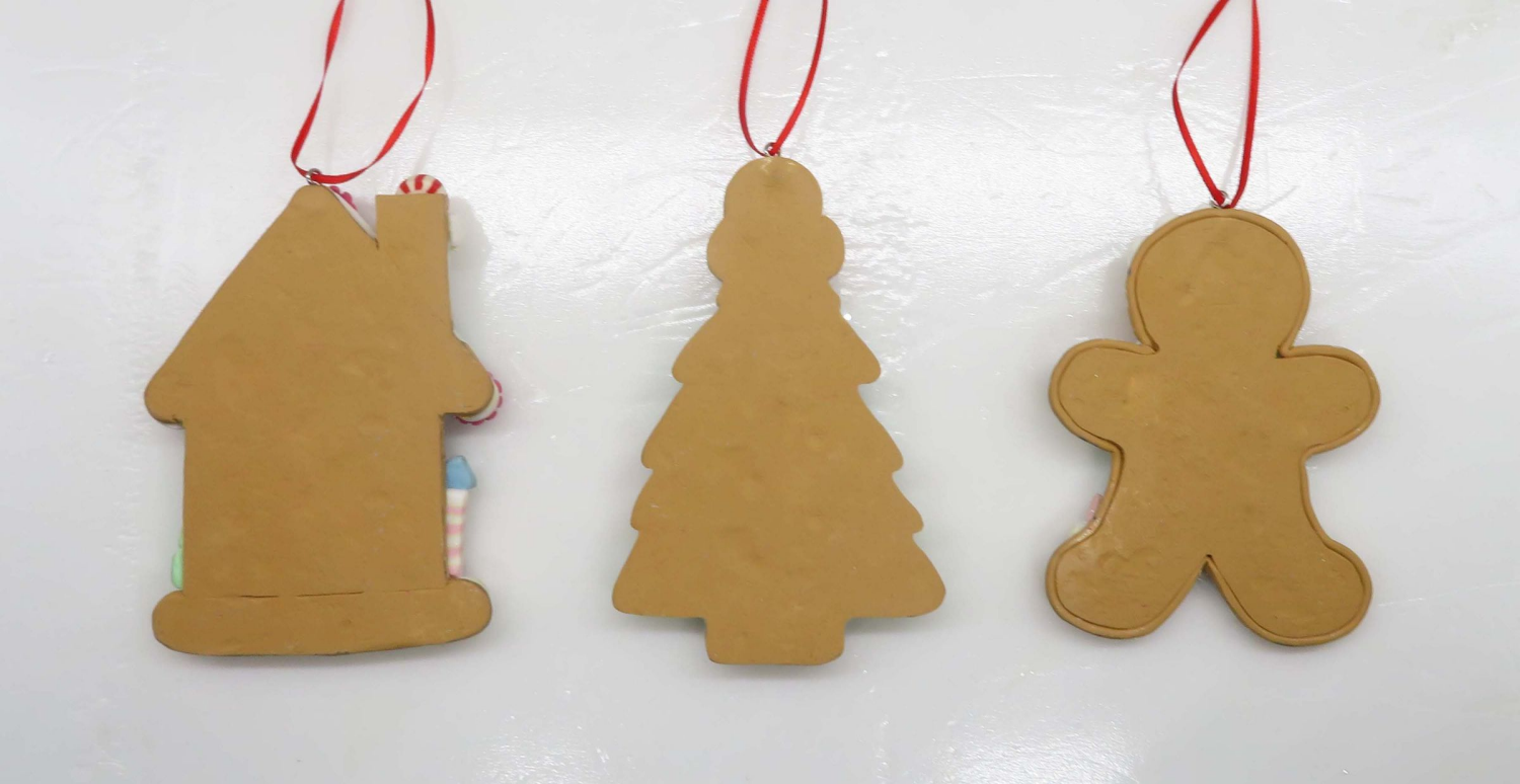 slide 2 of 2, December Home DH CD PASTEL GNGBREAD ORNA 4.5IN 3 AST, 4.5 in