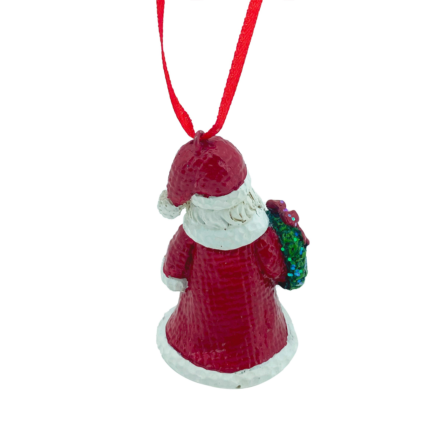 slide 2 of 4, December Home resin santa ornament 3in H, 3 in