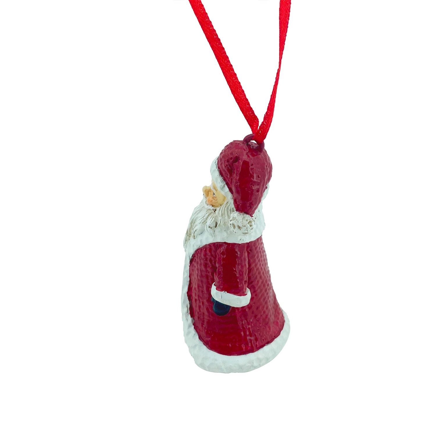 slide 4 of 4, December Home resin santa ornament 3in H, 3 in