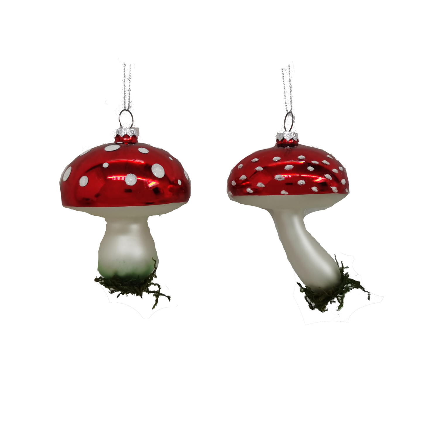 slide 2 of 2, December Home Glass Mushroom Ornament Assorted patterns, 5 in