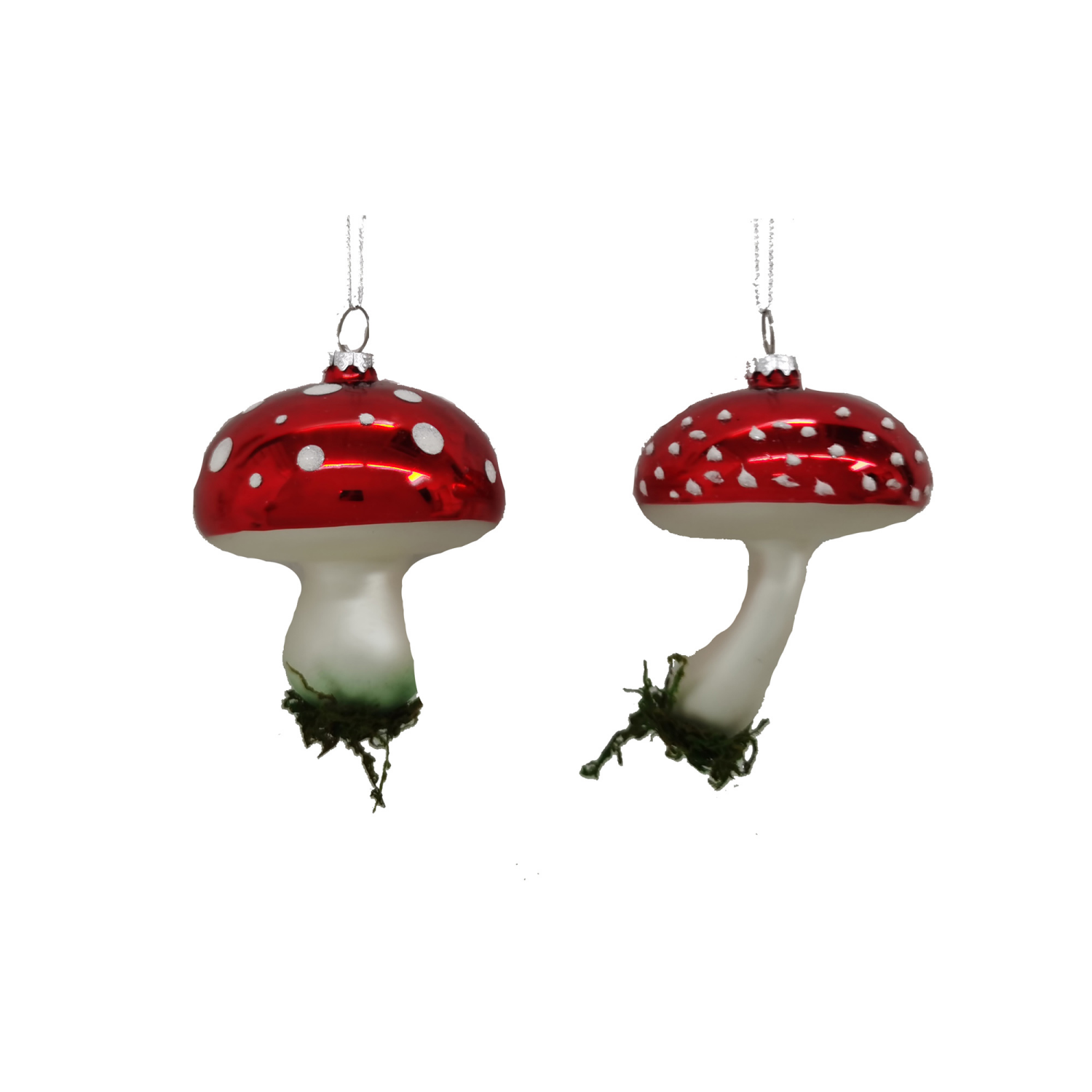 slide 1 of 2, December Home Glass Mushroom Ornament Assorted patterns, 5 in