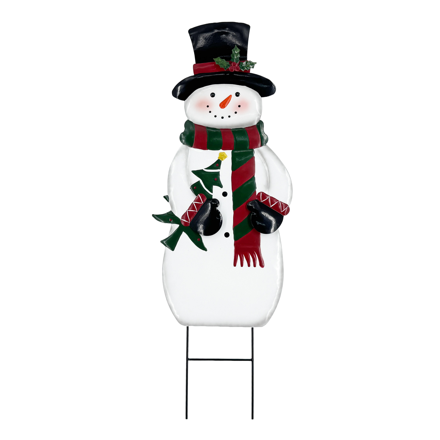 slide 4 of 4, December Home Santa Snowman Gift Yard Stake, 3 Assorted, 36 in