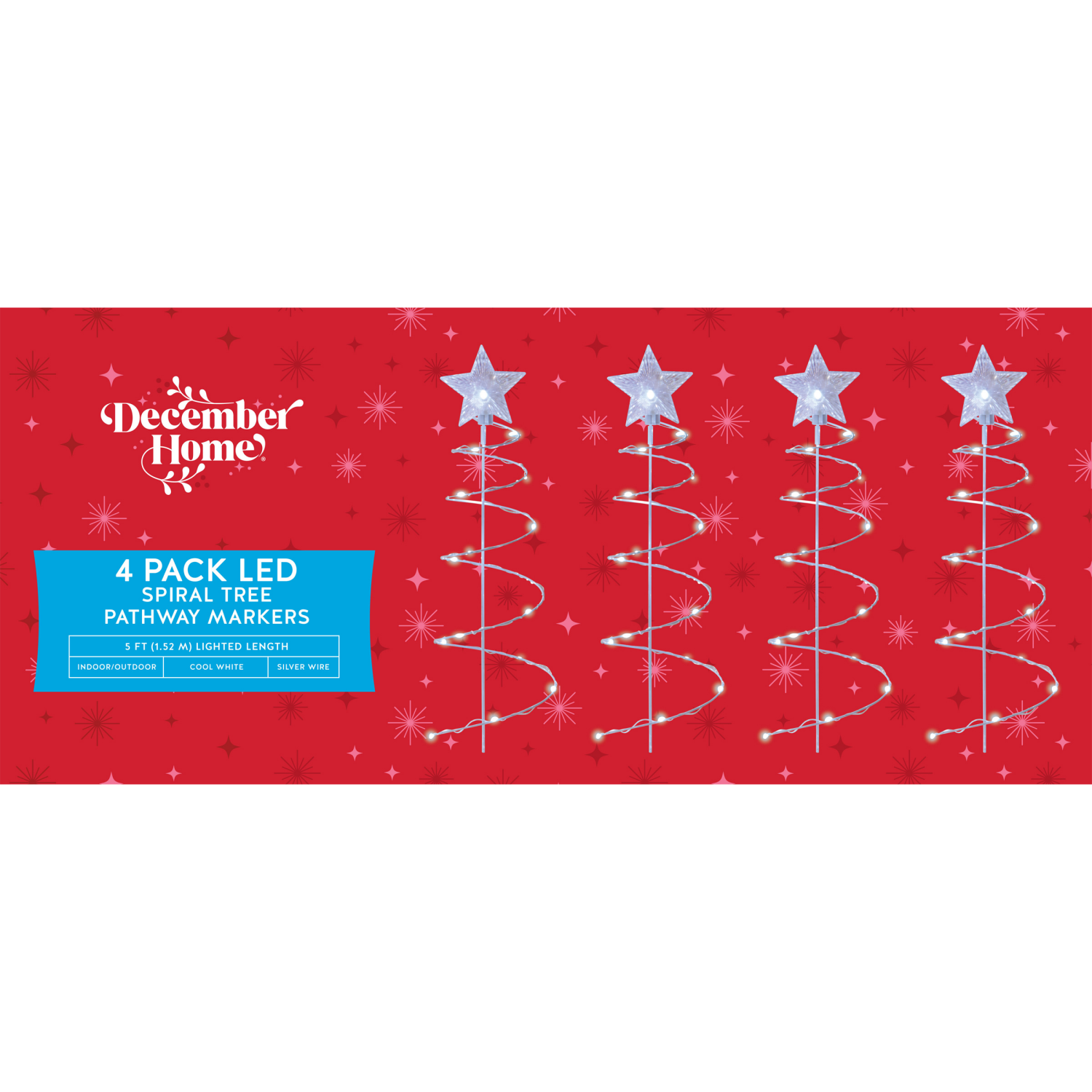 slide 2 of 5, December Home Sylvania LED Spiral Tree Pathway Markers, Set of Four, 17.7 in