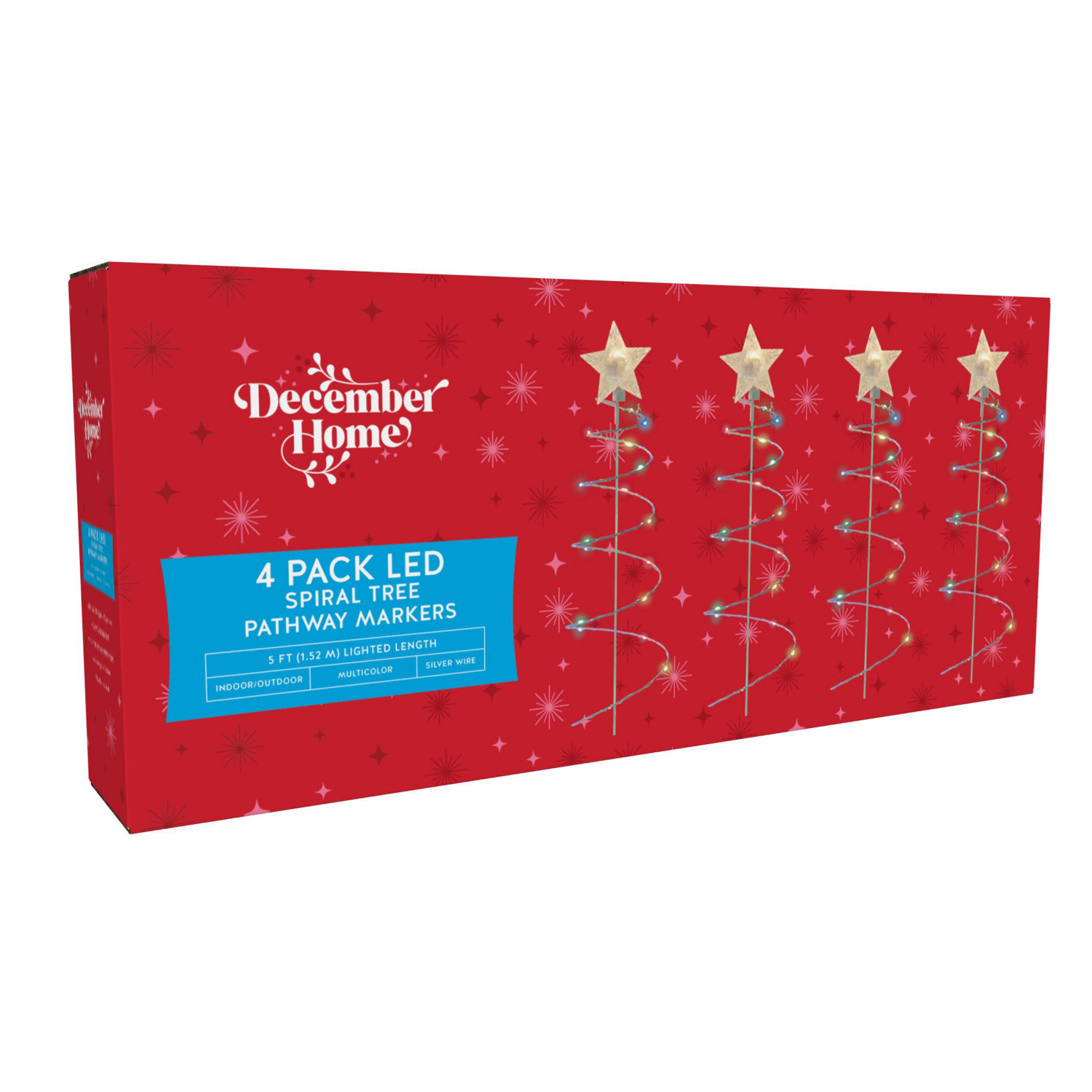 slide 4 of 5, December Home Sylvania LED Spiral Tree Pathway Markers, Set of Four, 17.7 in