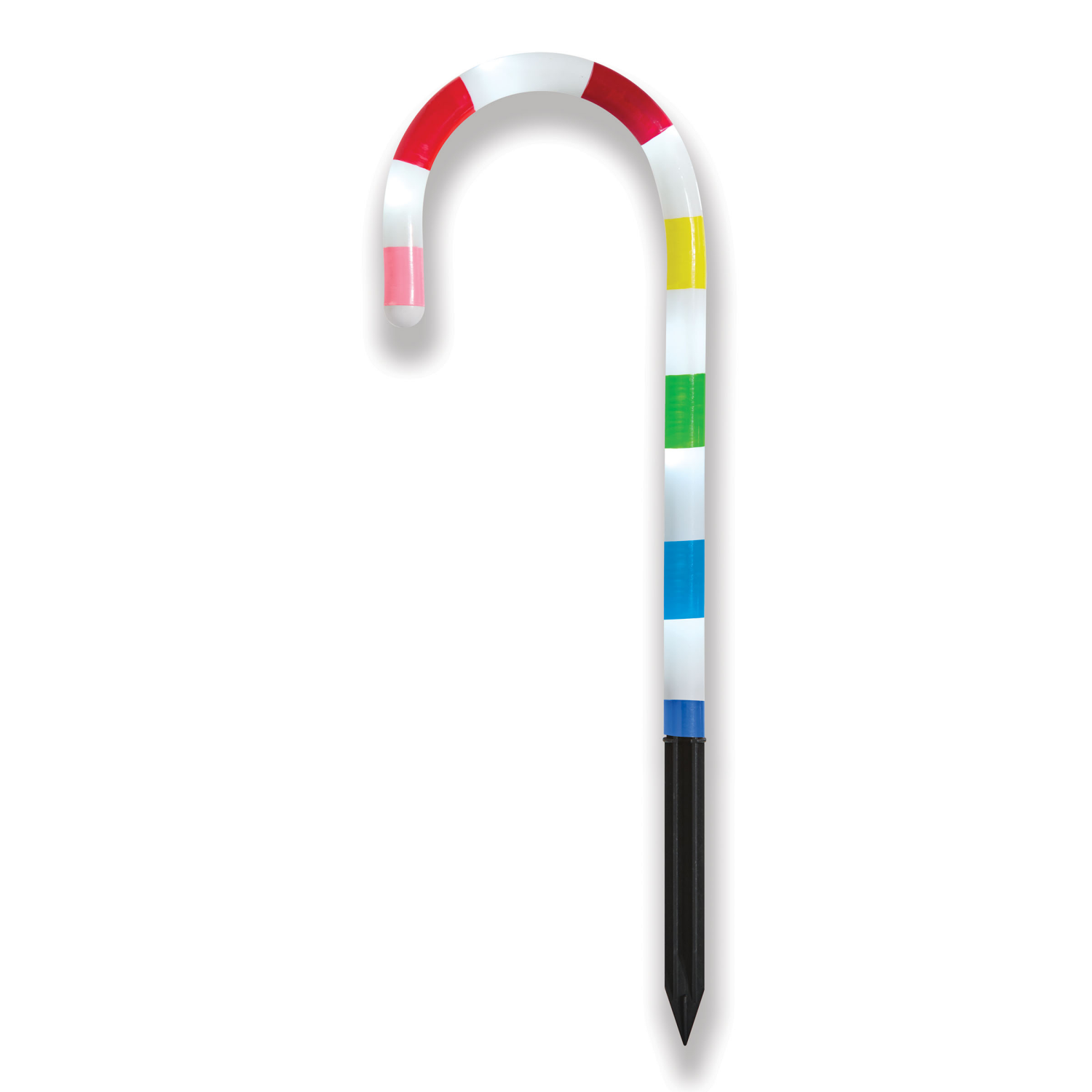 slide 2 of 4, December Home 4 Pack Battery-Operated LED Rainbow Candy Cane Pathway Markers, 4 ct