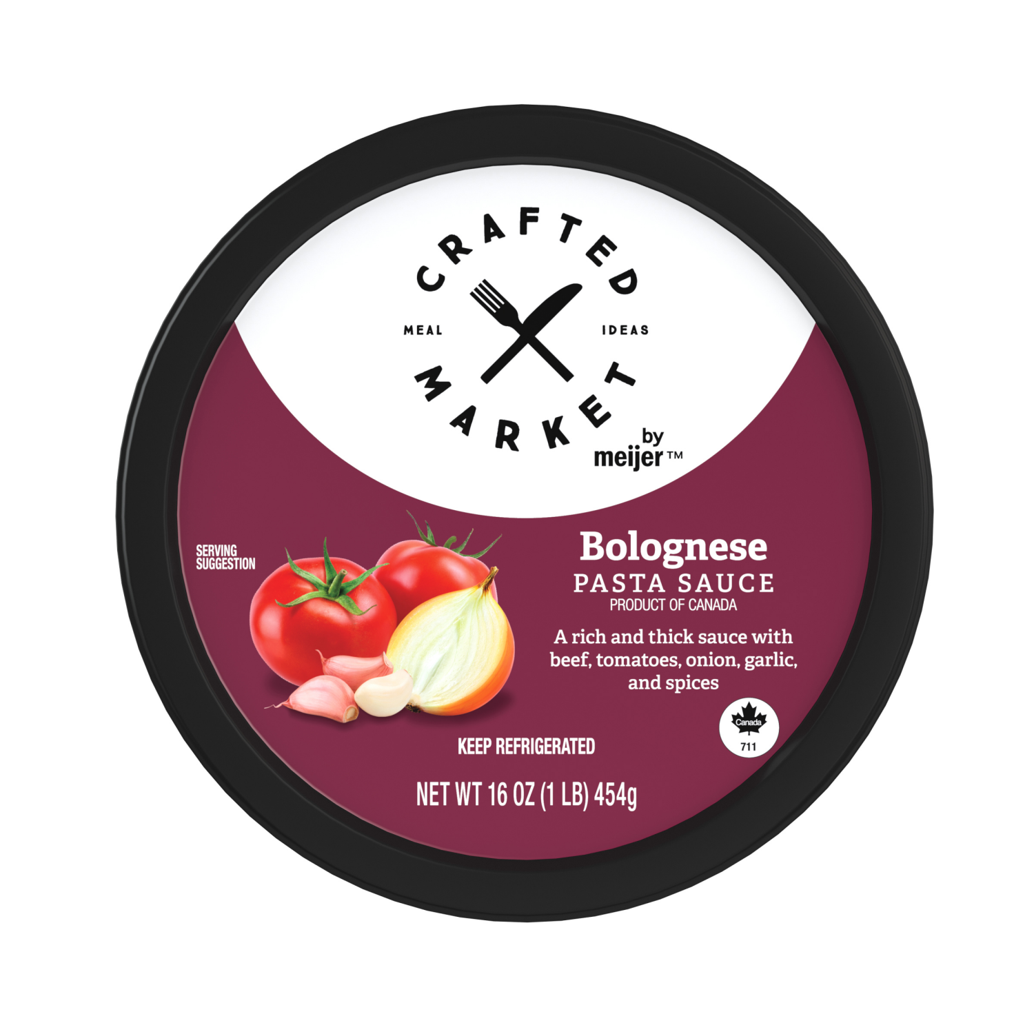slide 5 of 5, Crafted Market by Meijer Bolognese Pasta Sauce, 16 oz