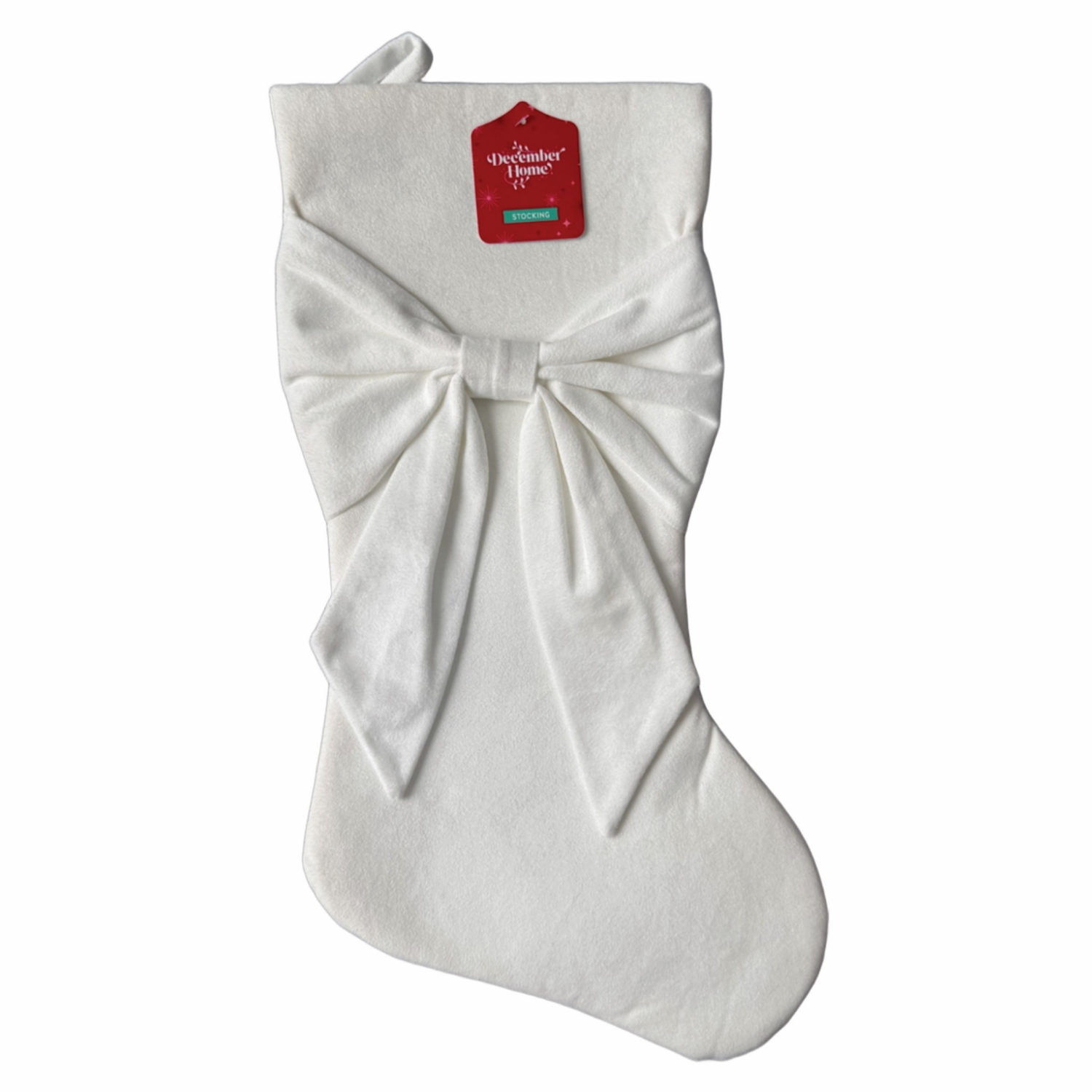 slide 3 of 4, December Home DH 20 STKING VELVET W BOW ON BDY 2 ASST, 20 in