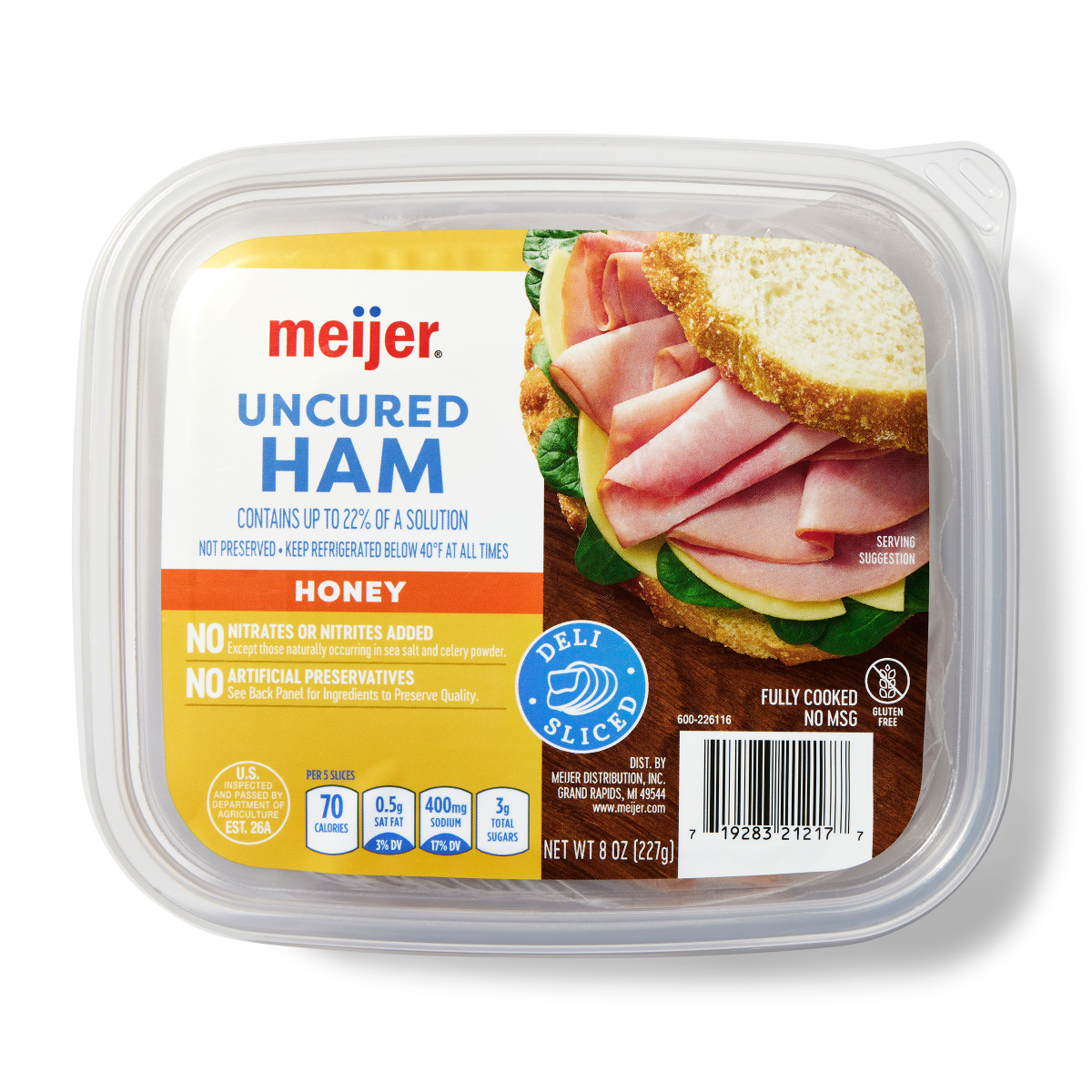 slide 1 of 17, Meijer Honey Ham Lunch meat, 8 oz, 8 oz