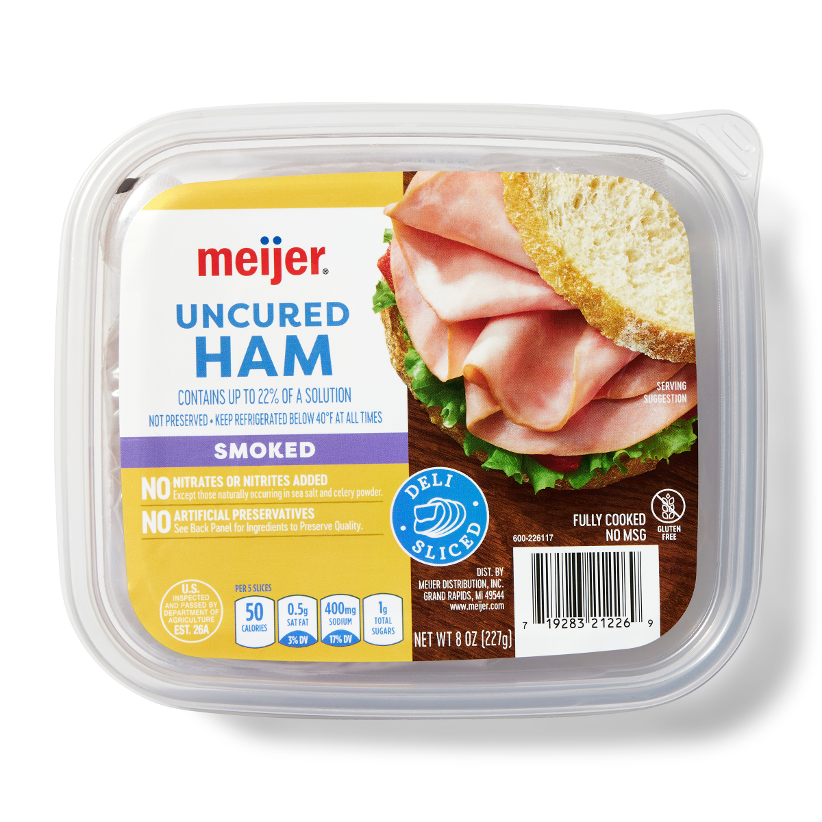 slide 1 of 17, Meijer Smoked Ham Lunch meat, 8 oz, 8 oz