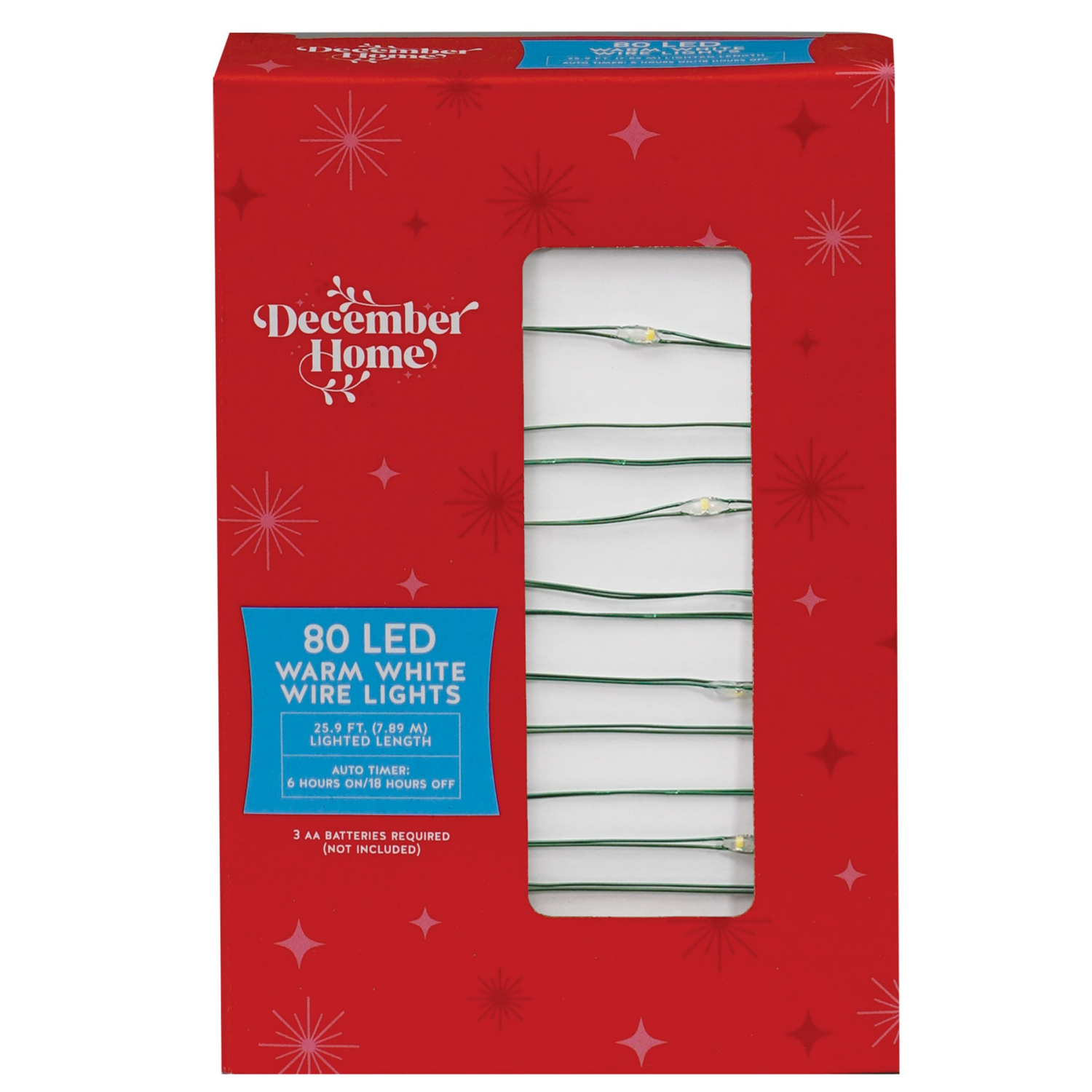 slide 4 of 4, B/O Led Wire Light Set Waterproof With 8 functions., 80 ct