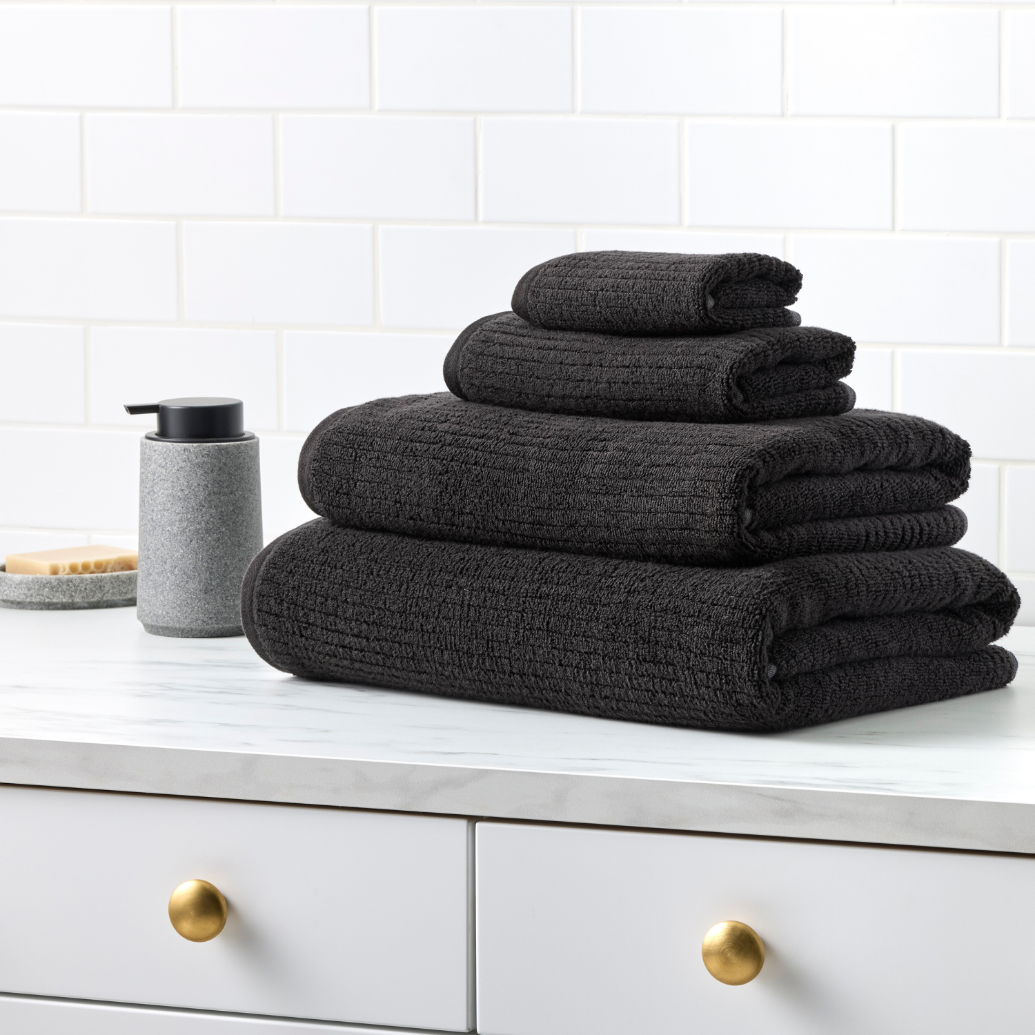 slide 5 of 5, HAVENSTAY HS Quick Dry Bath Towel , 30 in x 54 in, Black, 30 inx54 in