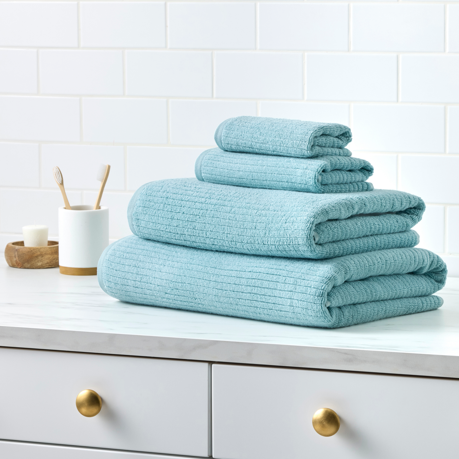 slide 4 of 4, HAVENSTAY HS Quick Dry Hand Towel , 16 in x 26 in, Light Blue, 16 inx26 in