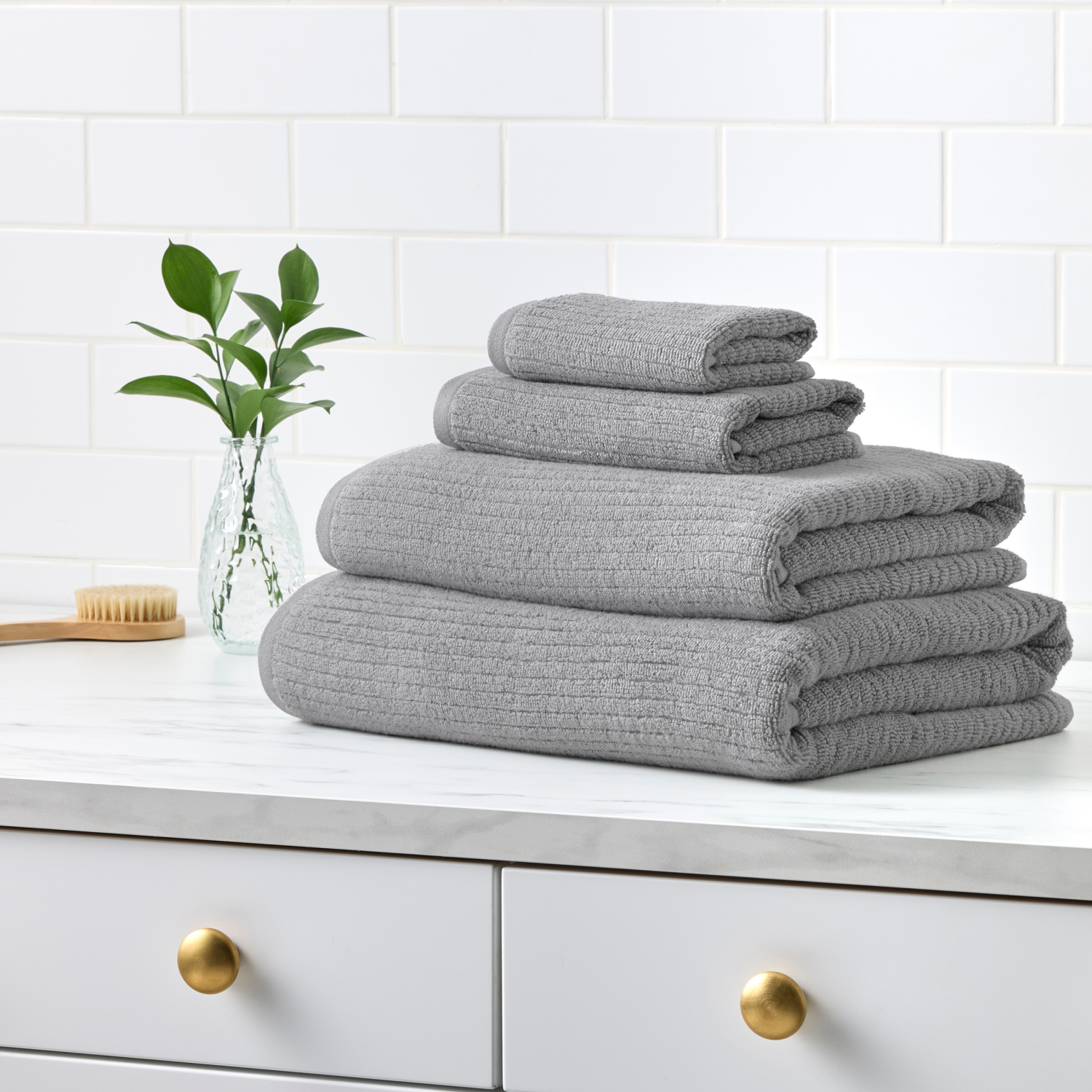 slide 4 of 4, HAVENSTAY HS Quick Dry Hand Towel , 16 in x 26 in, Medium Gray, 16 inx26 in