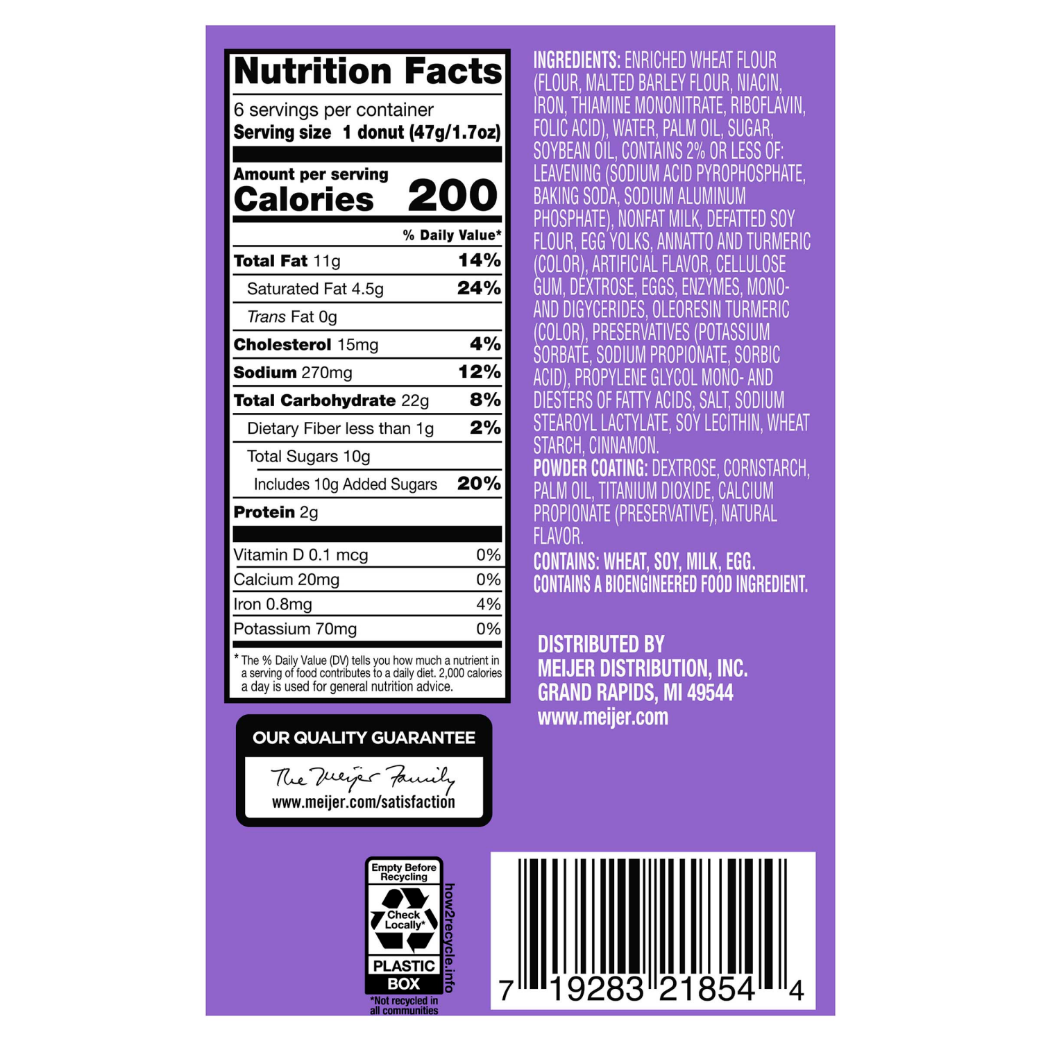 slide 3 of 4, FRESH FROM MEIJER FFM Powdered Cake Donut 6ct, 6 ct