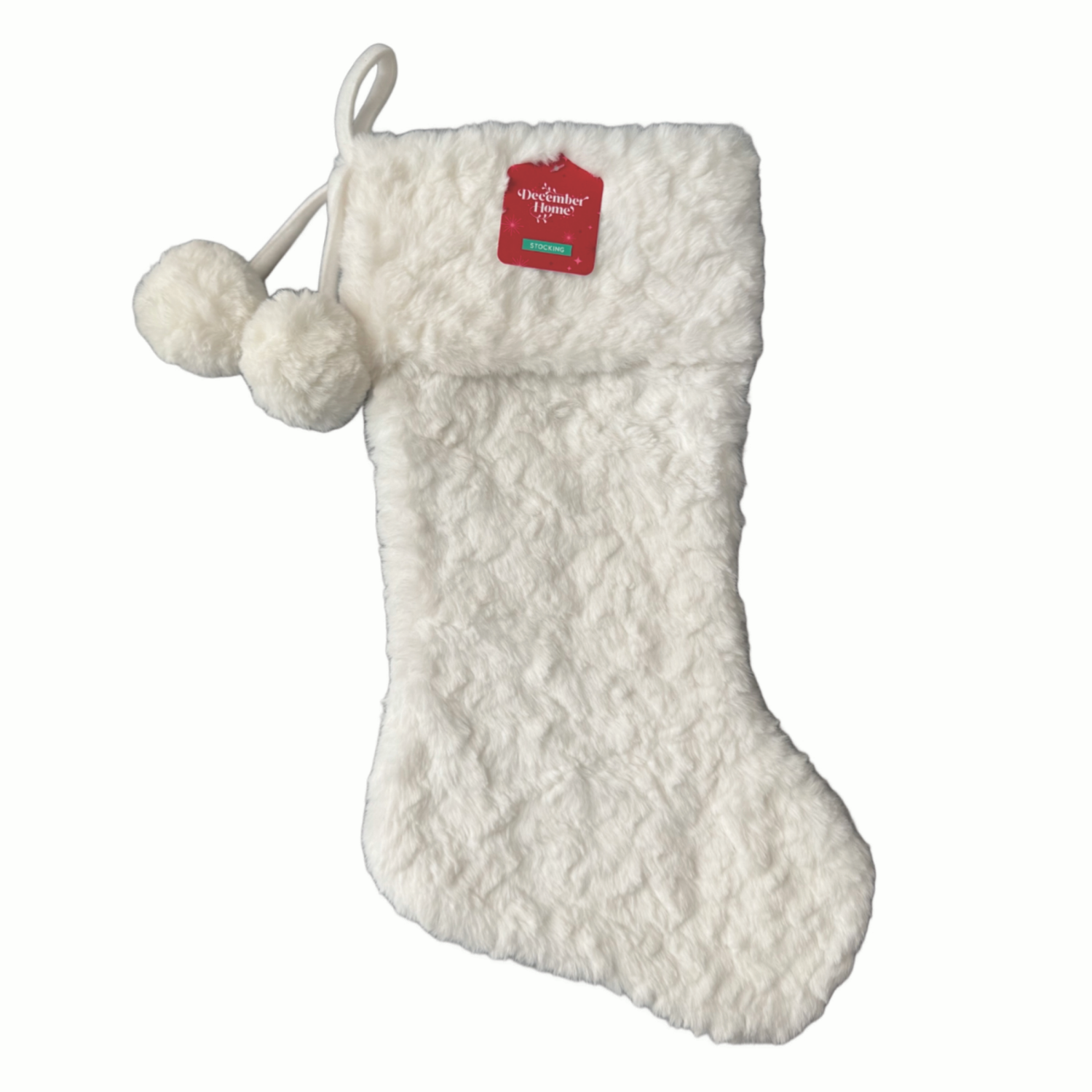 slide 2 of 2, December Home DH 20 IN STKING PLH BDY POMS SOFT WHITE, 20 in