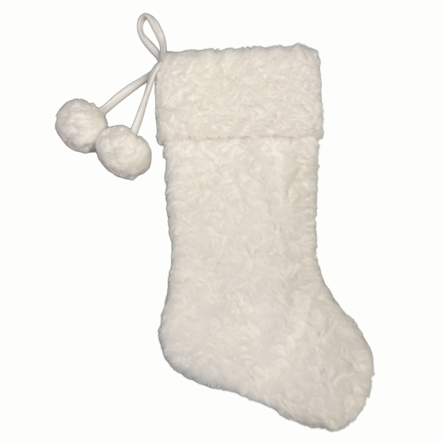 slide 1 of 2, December Home DH 20 IN STKING PLH BDY POMS SOFT WHITE, 20 in