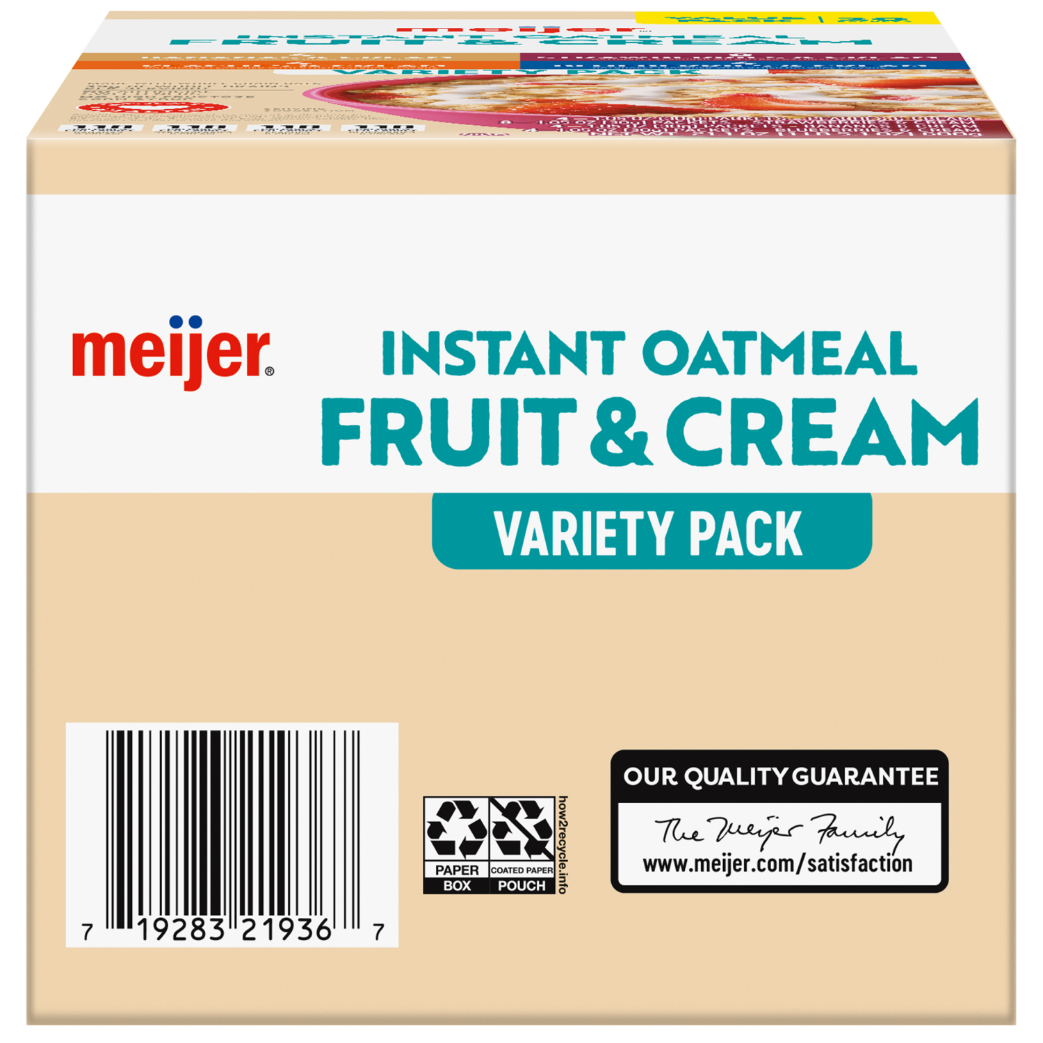 slide 3 of 8, Meijer Instant Oatmeal Fruit & Cream Variety Pack, 20 ct, 20 ct