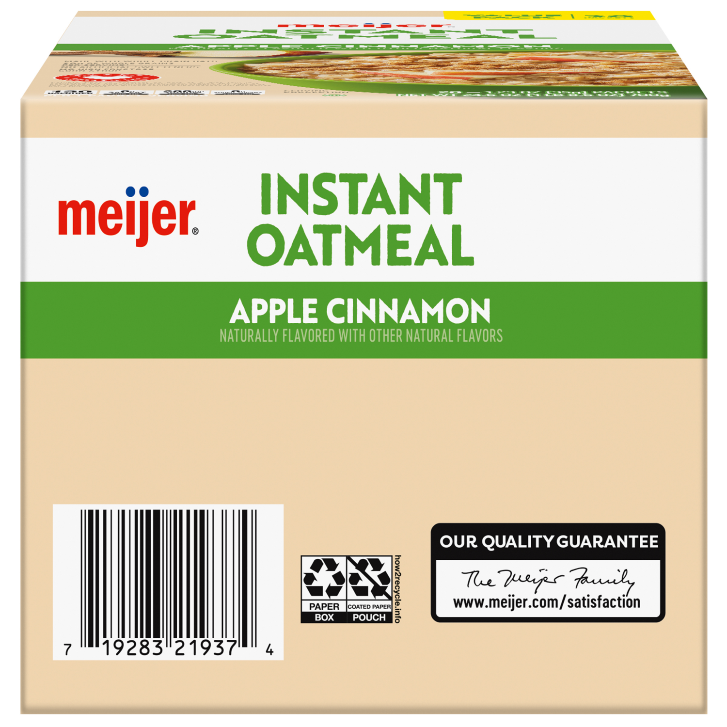 slide 3 of 8, Meijer Instant Oatmeal Apples & Cinnamon, 20 ct, 20 ct