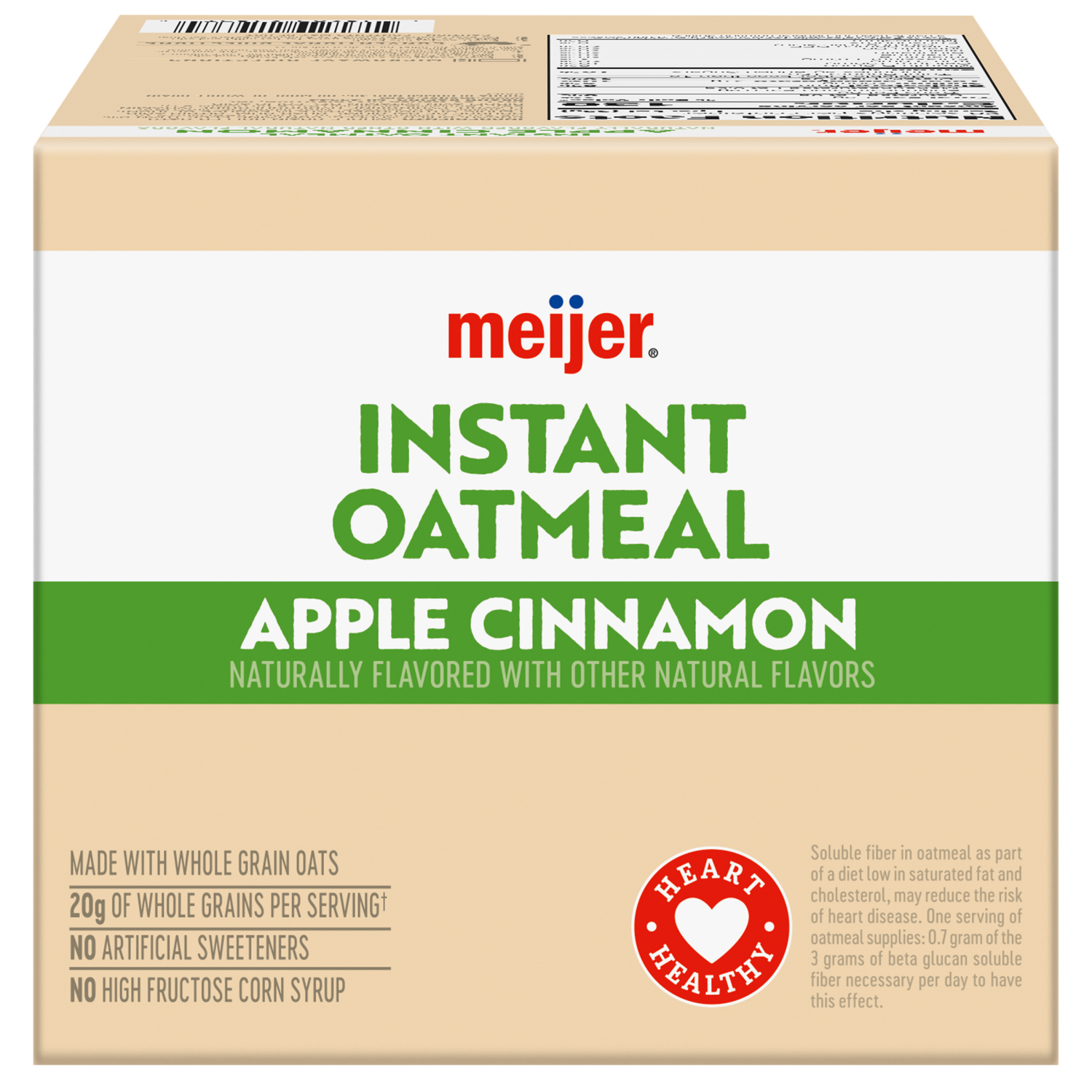 slide 8 of 8, Meijer Instant Oatmeal Apples & Cinnamon, 20 ct, 20 ct