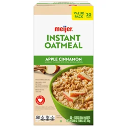Meijer Instant Oatmeal Apples & Cinnamon, 20 ct