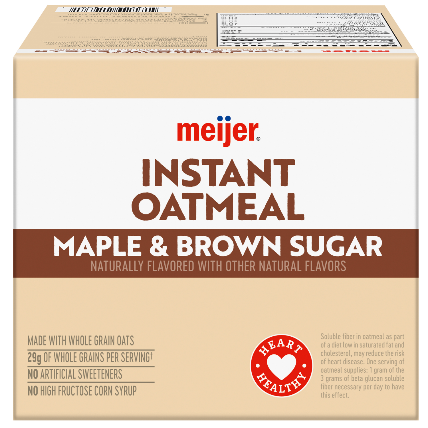 slide 8 of 8, Meijer Instant Oatmeal Maple & Brown Sugar, 20 ct, 20 ct