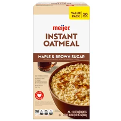 Meijer Instant Oatmeal Maple & Brown Sugar, 20 ct