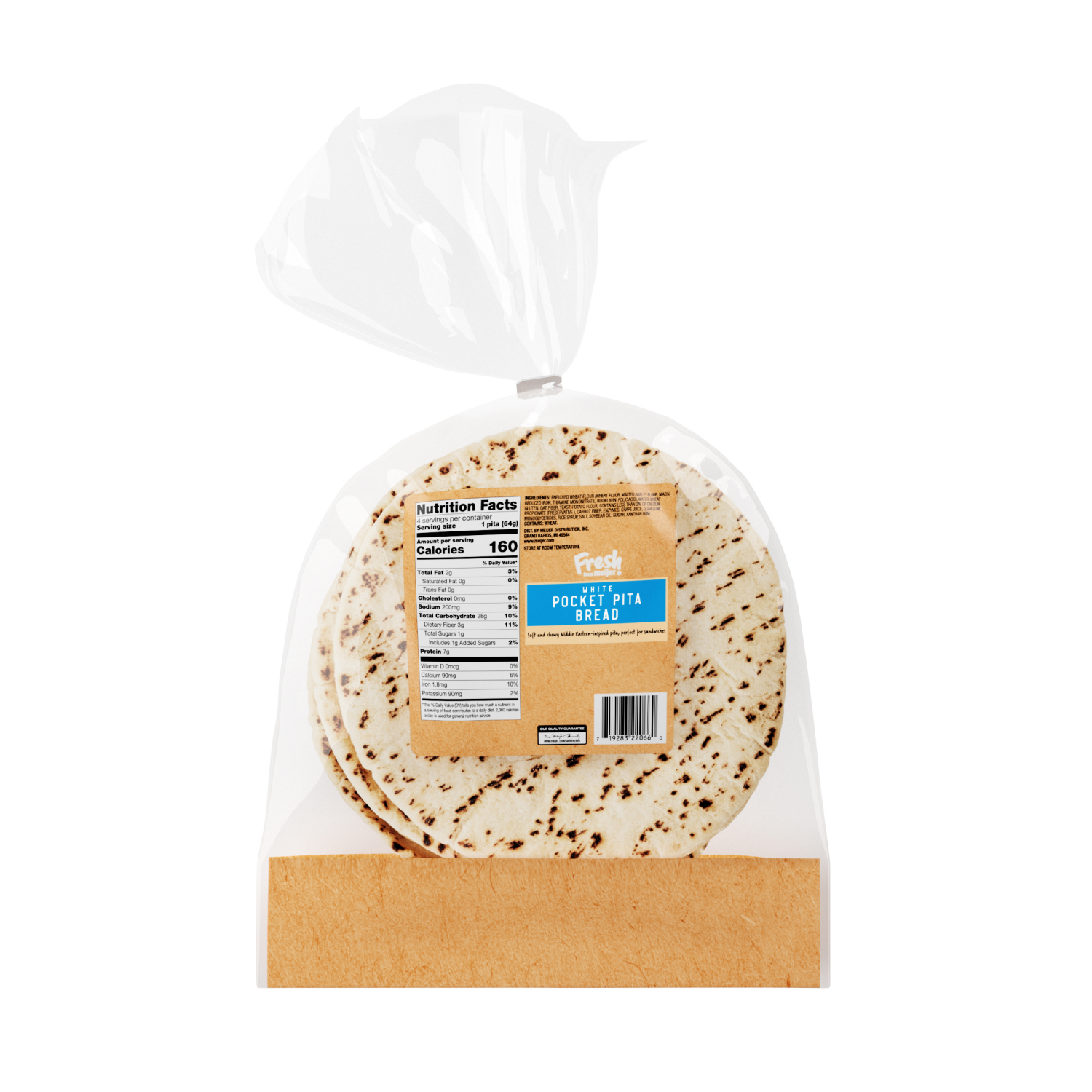 slide 2 of 2, Fresh from Meijer White Pita Pocket, 9 oz., 9 oz