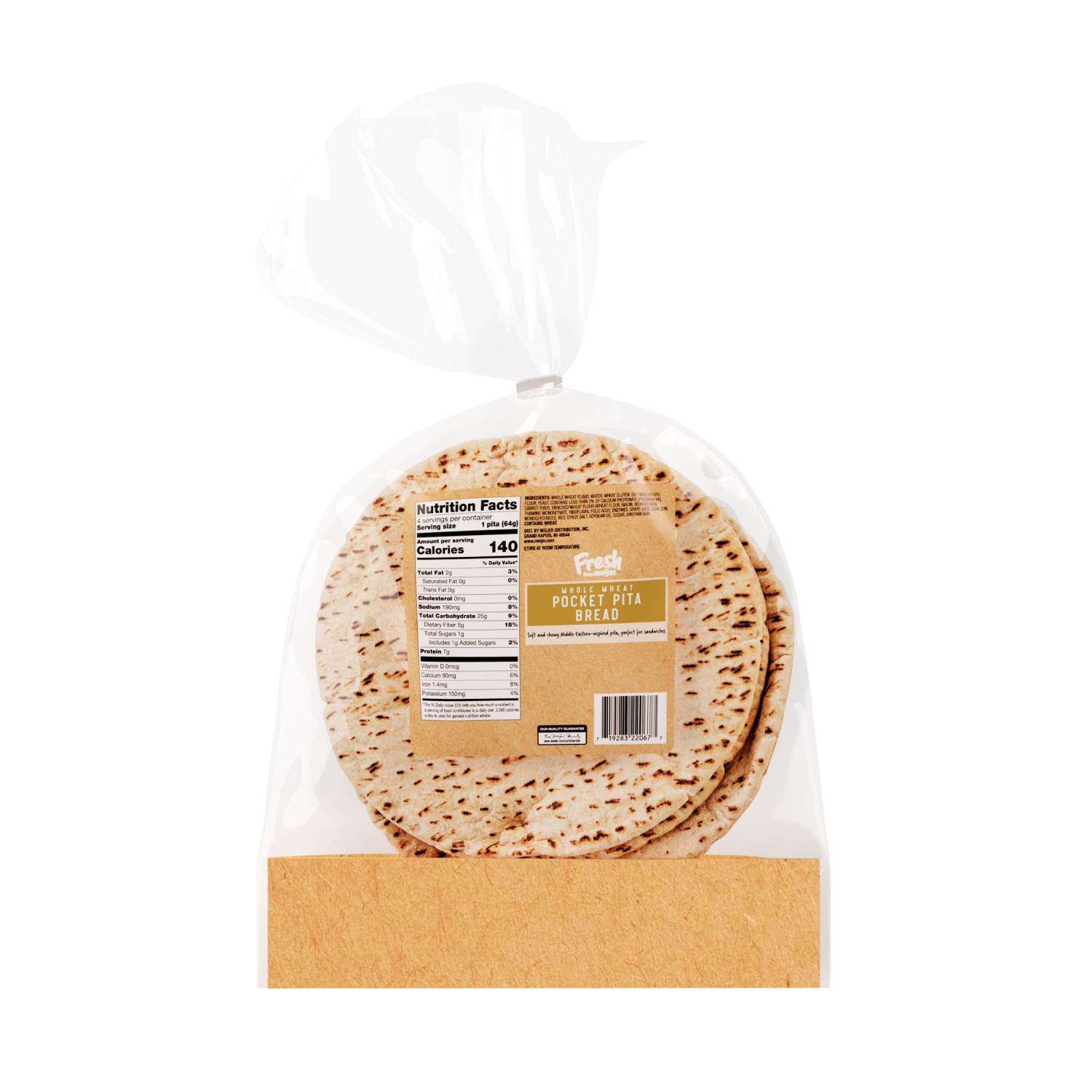 slide 2 of 2, Fresh from Meijer Wheat Pita Pocket, 9 oz., 9 oz