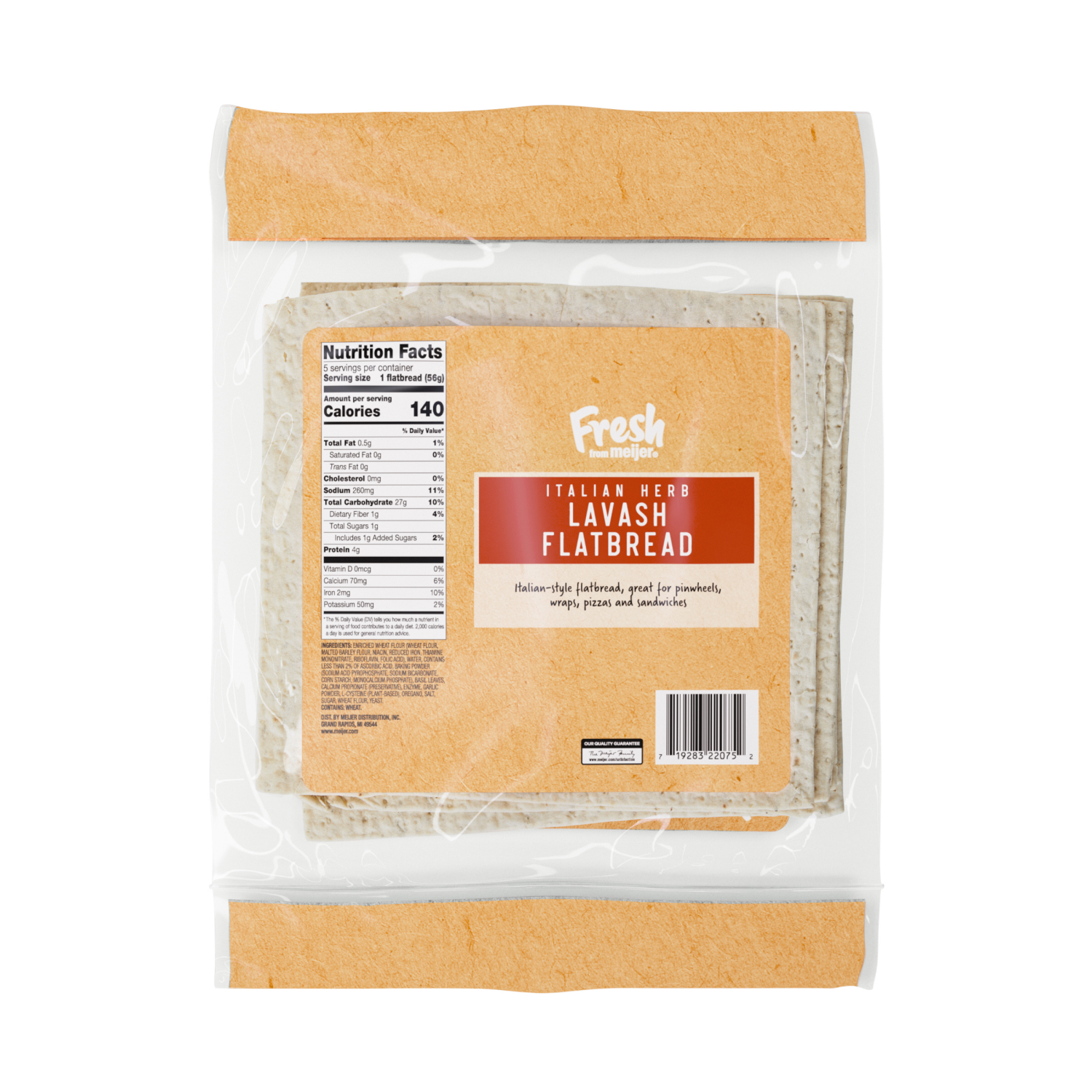 slide 2 of 2, Fresh from Meijer Italian Herb Lavash Flatbread, 10 oz., 10 oz